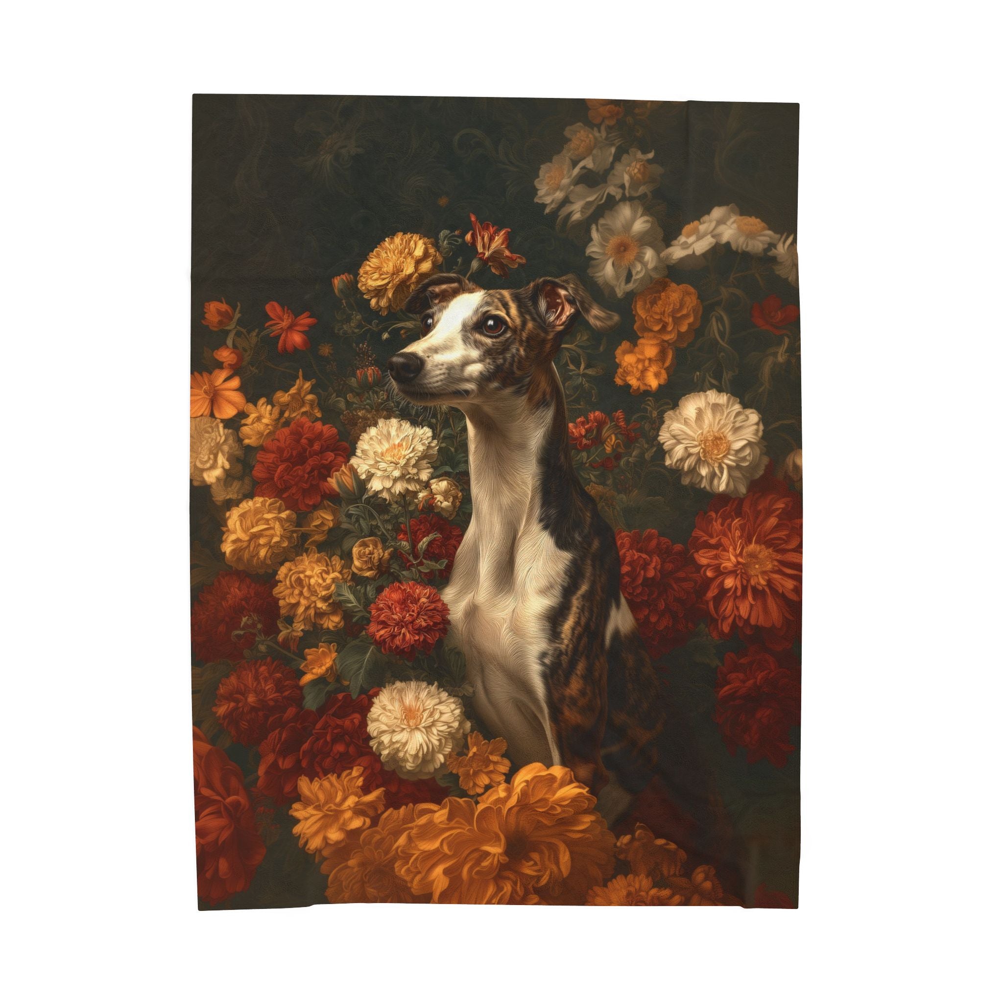 Botanical Whippet Plush Blanket