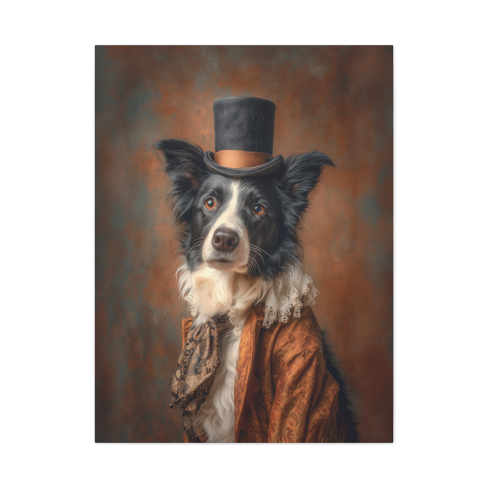 Steampunk Border Collie Canvas Art