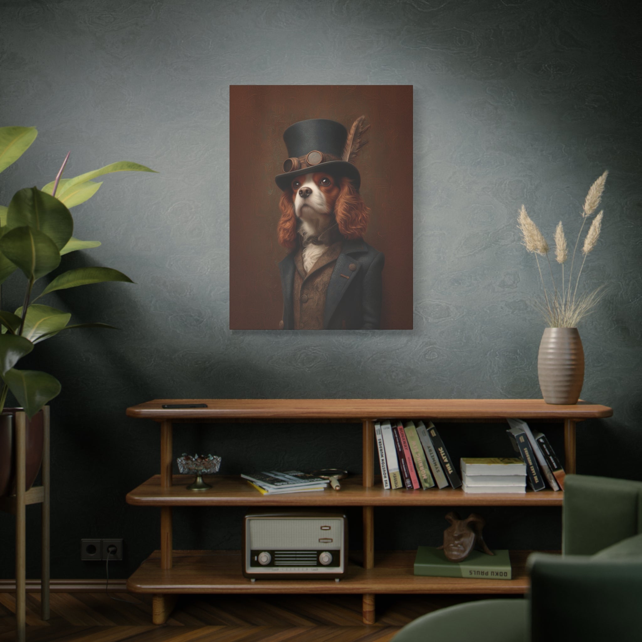 Steampunk Cavalier King Charles Spaniel Canvas Art