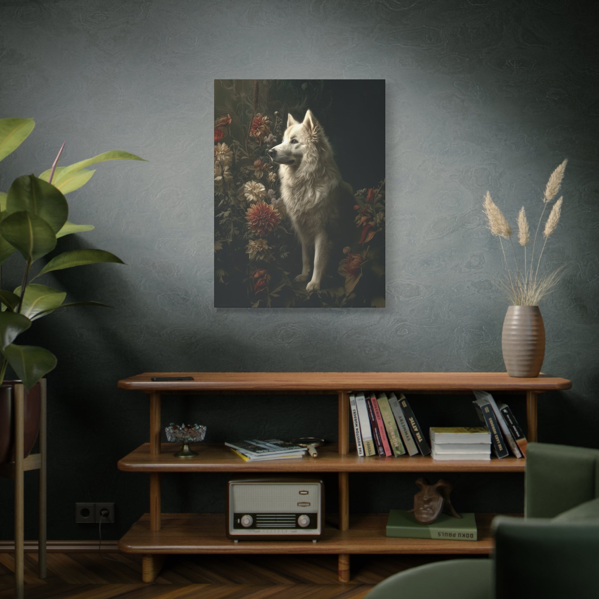 Botanical Samoyed Canvas Art