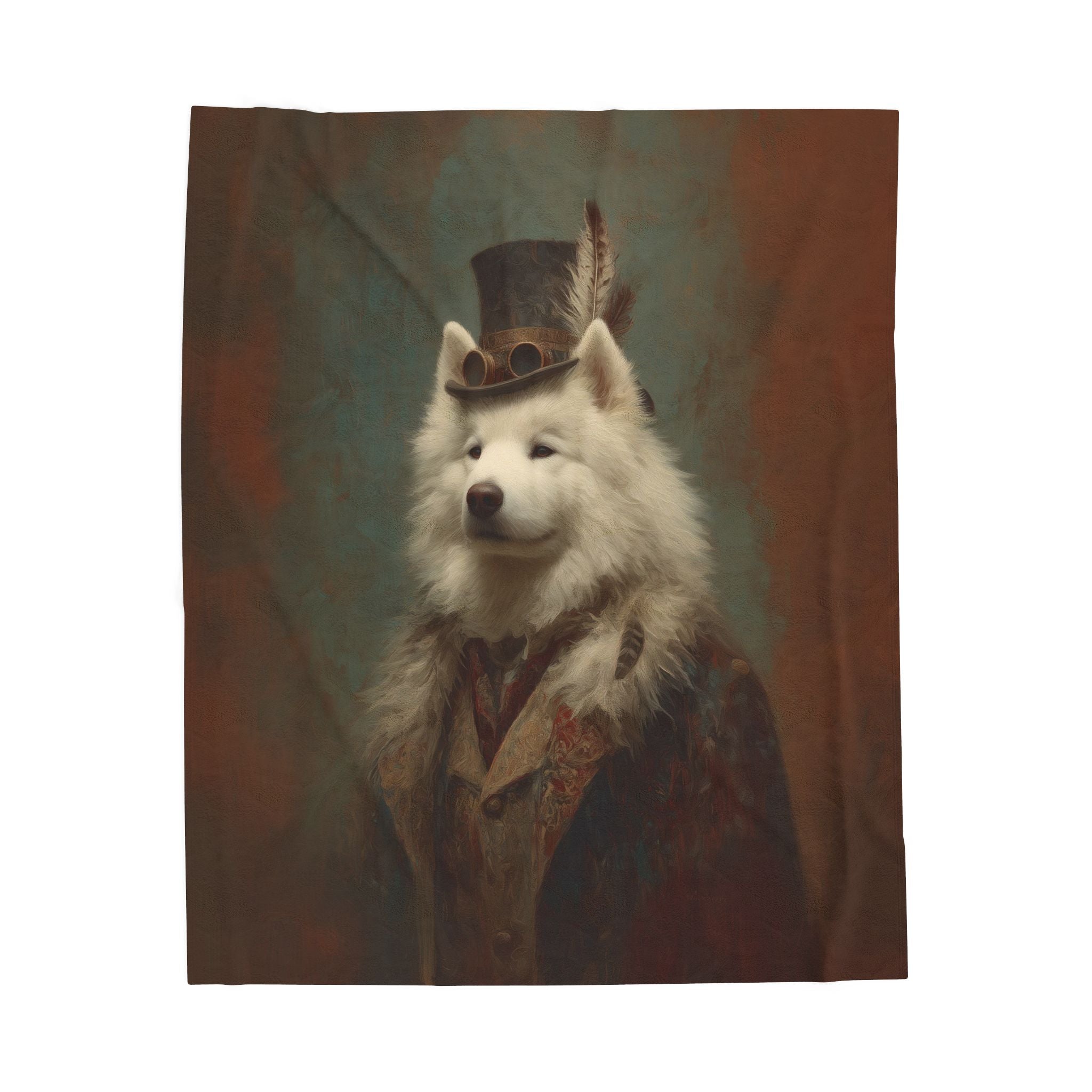 Steampunk Samoyed Plush Blanket