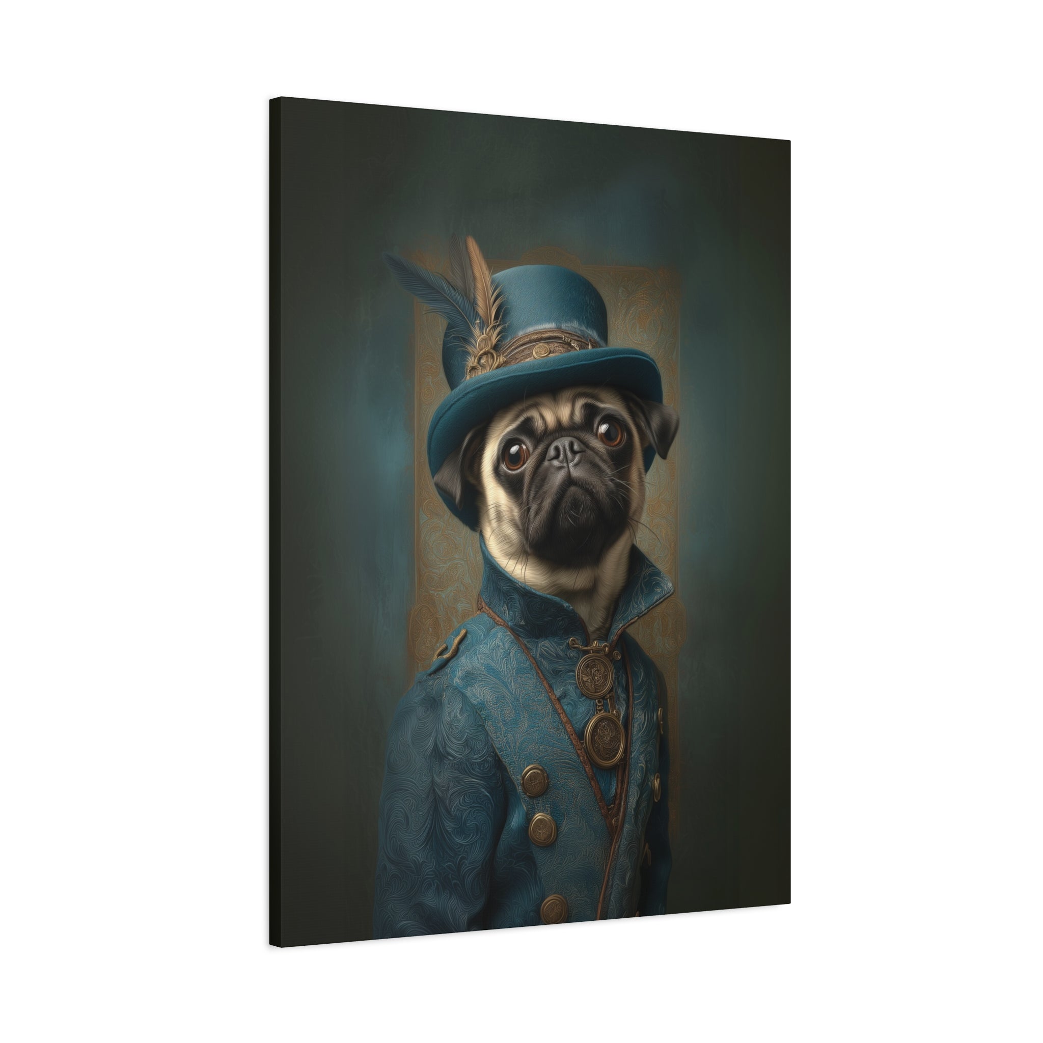 Steampunk Pug Canvas Art