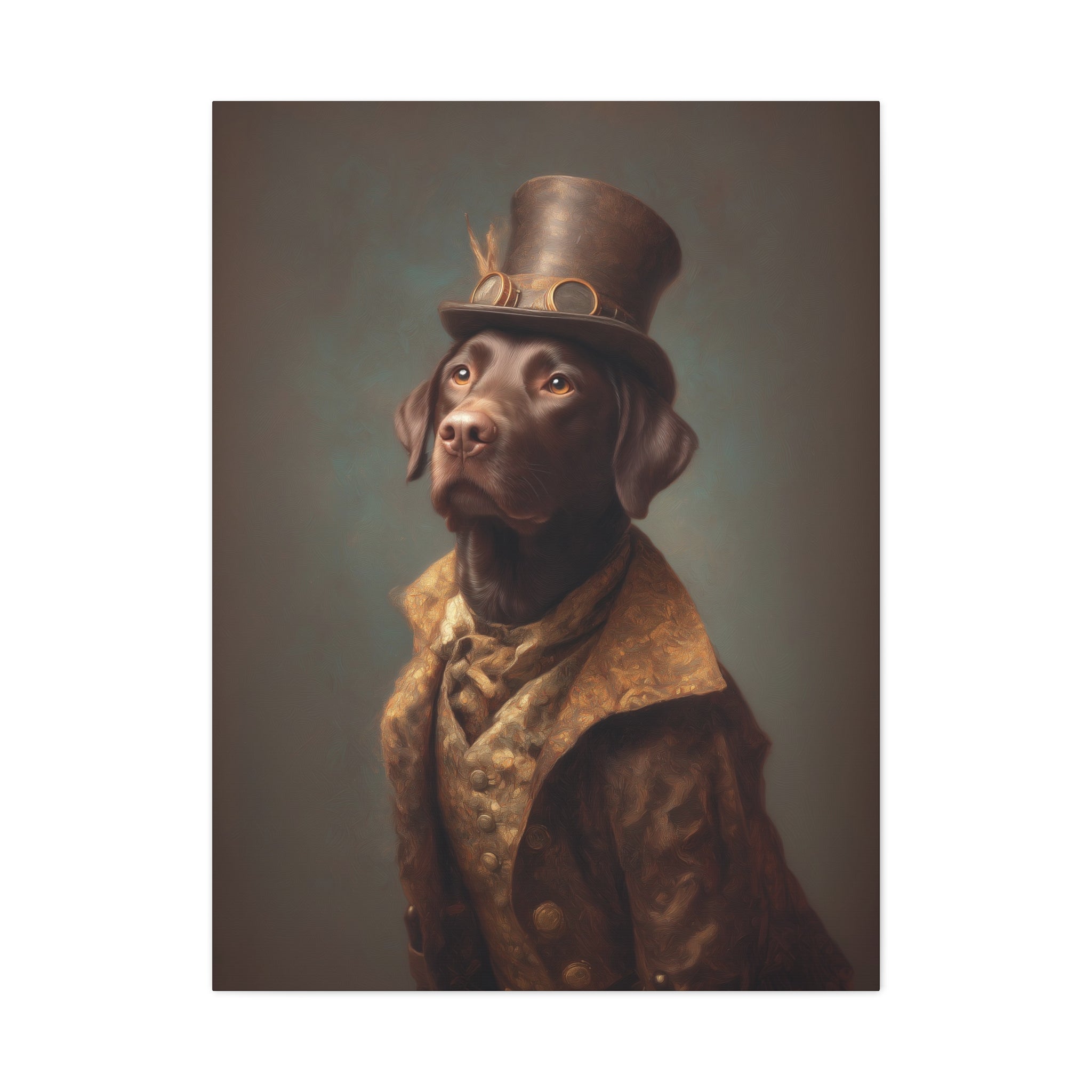 Steampunk Labrador Retriever (Chocolate) Canvas Art