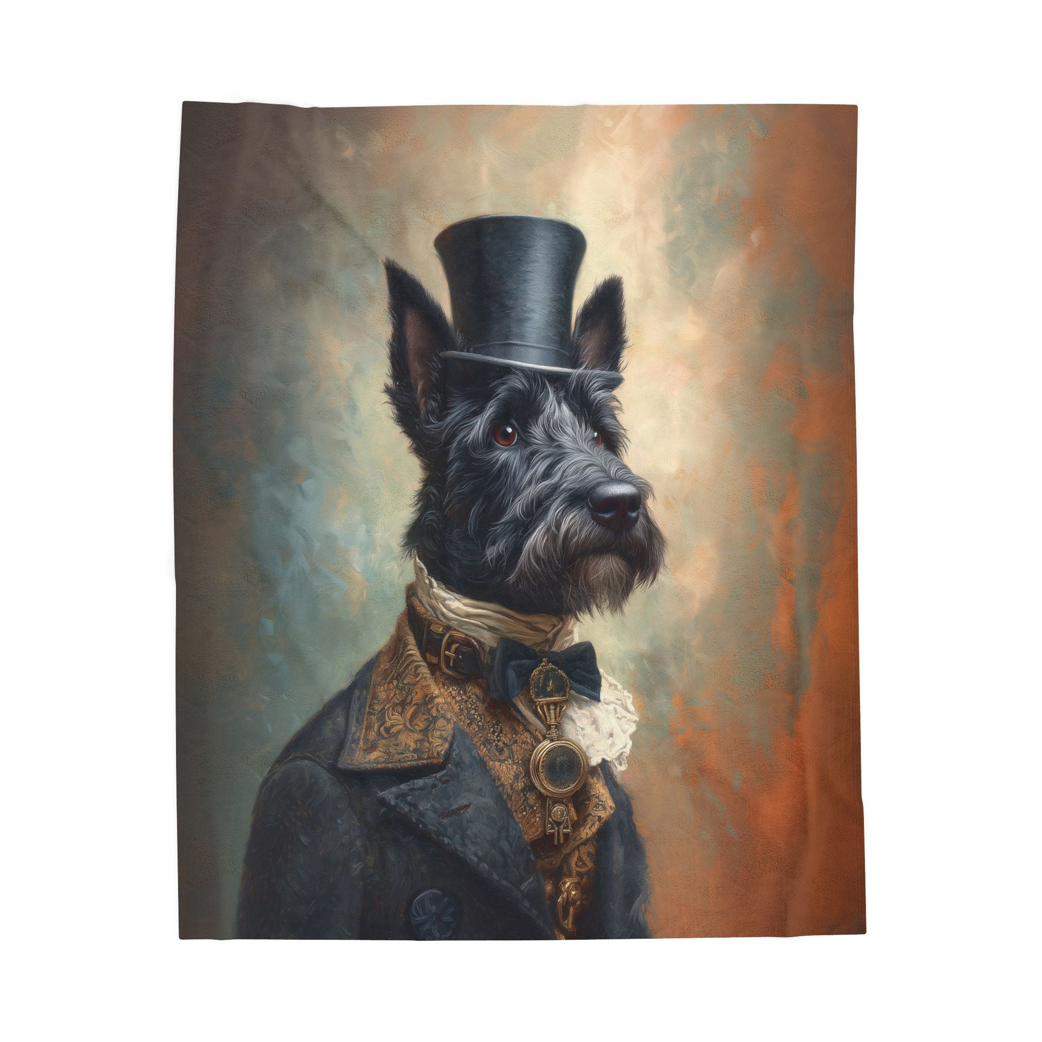 Steampunk Scottish Terrier Plush Blanket