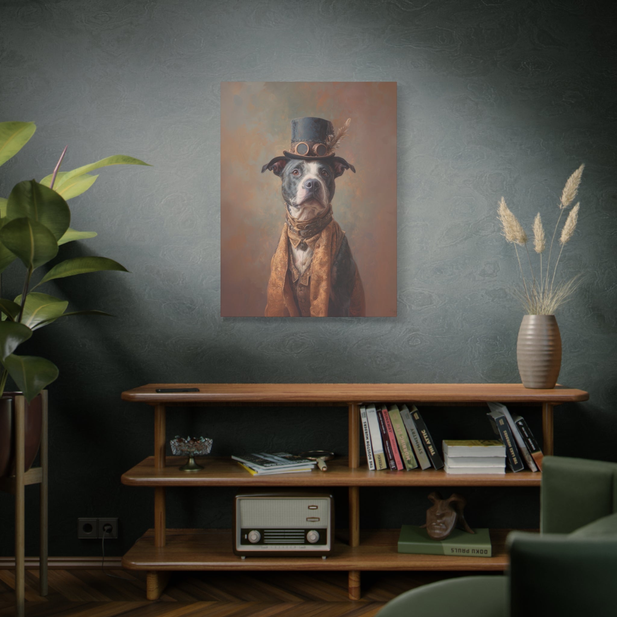 Steampunk Staffordshire Bull Terrier Canvas Art