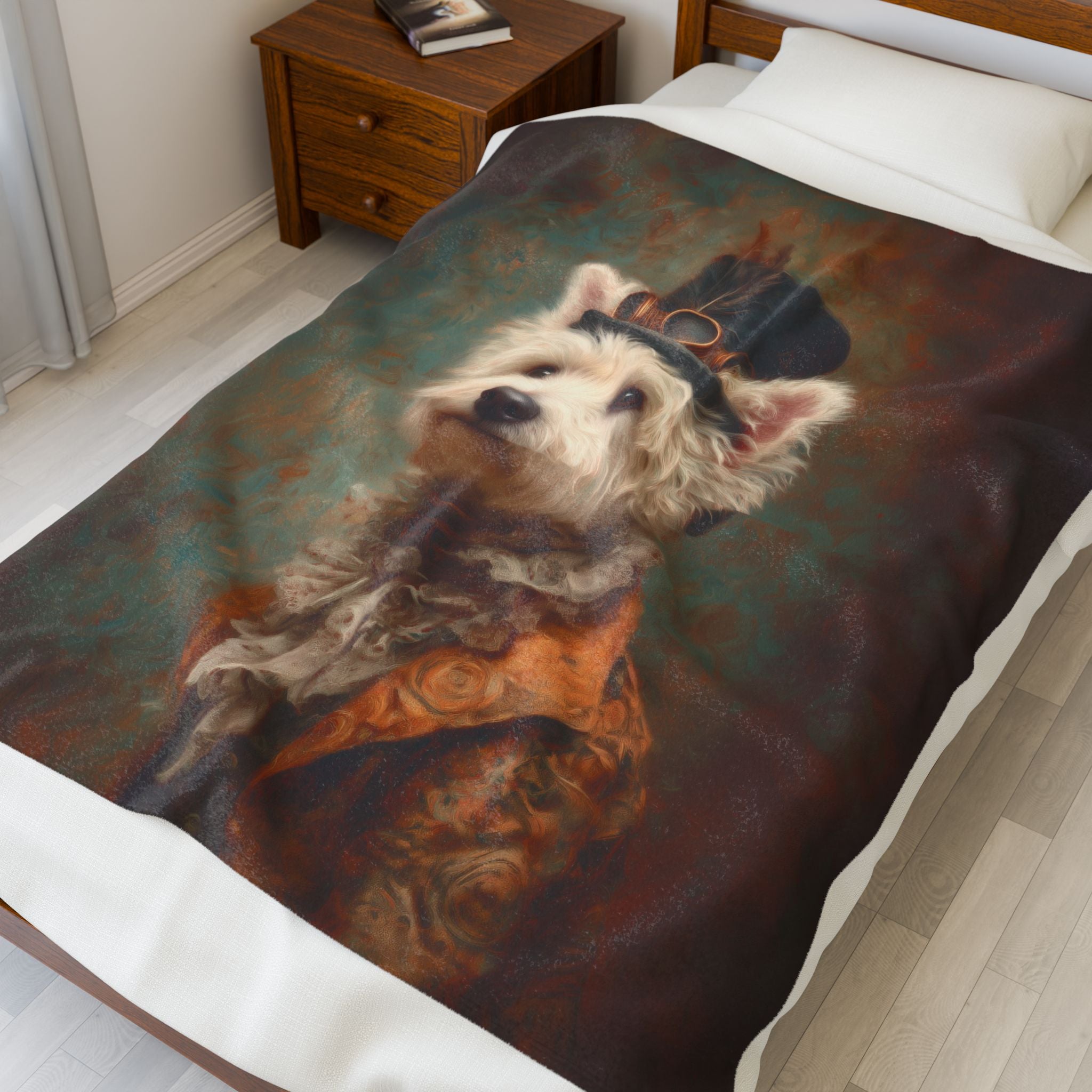 Steampunk Westie Plush Blanket