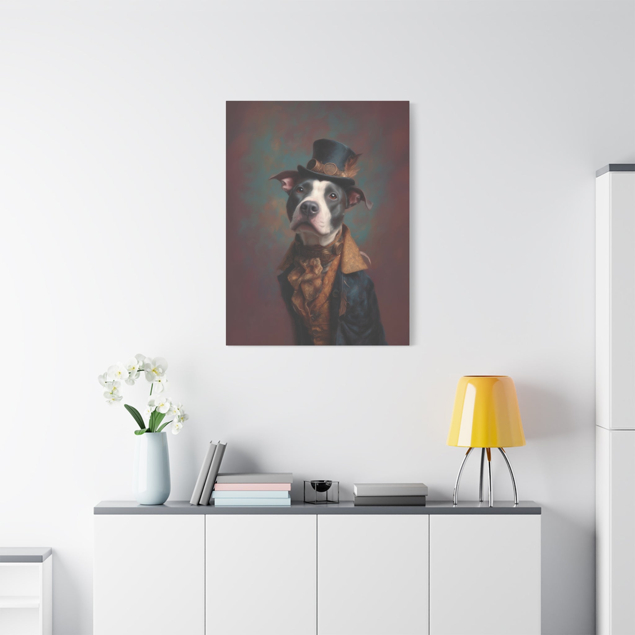 Steampunk Pit Bull Canvas Art