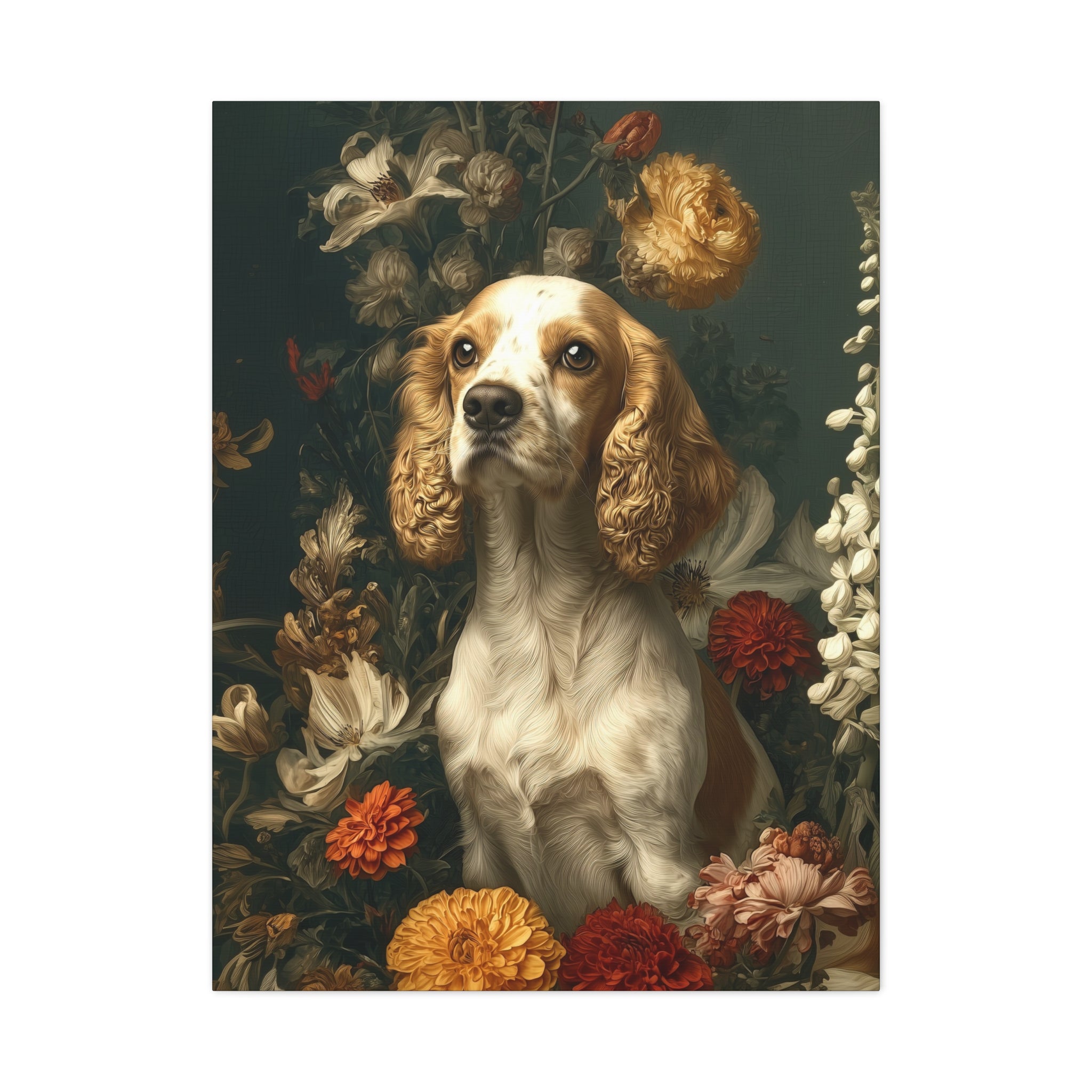 Botanical Cocker Spaniel Canvas Art