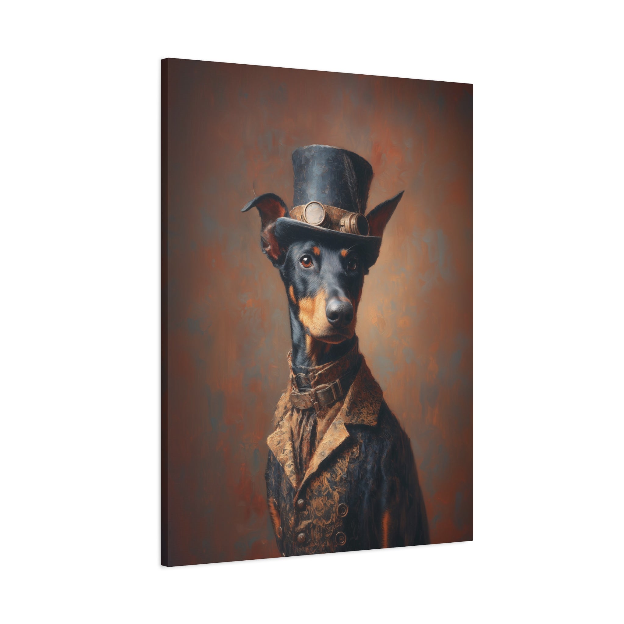 Steampunk Doberman Pinscher Canvas Art