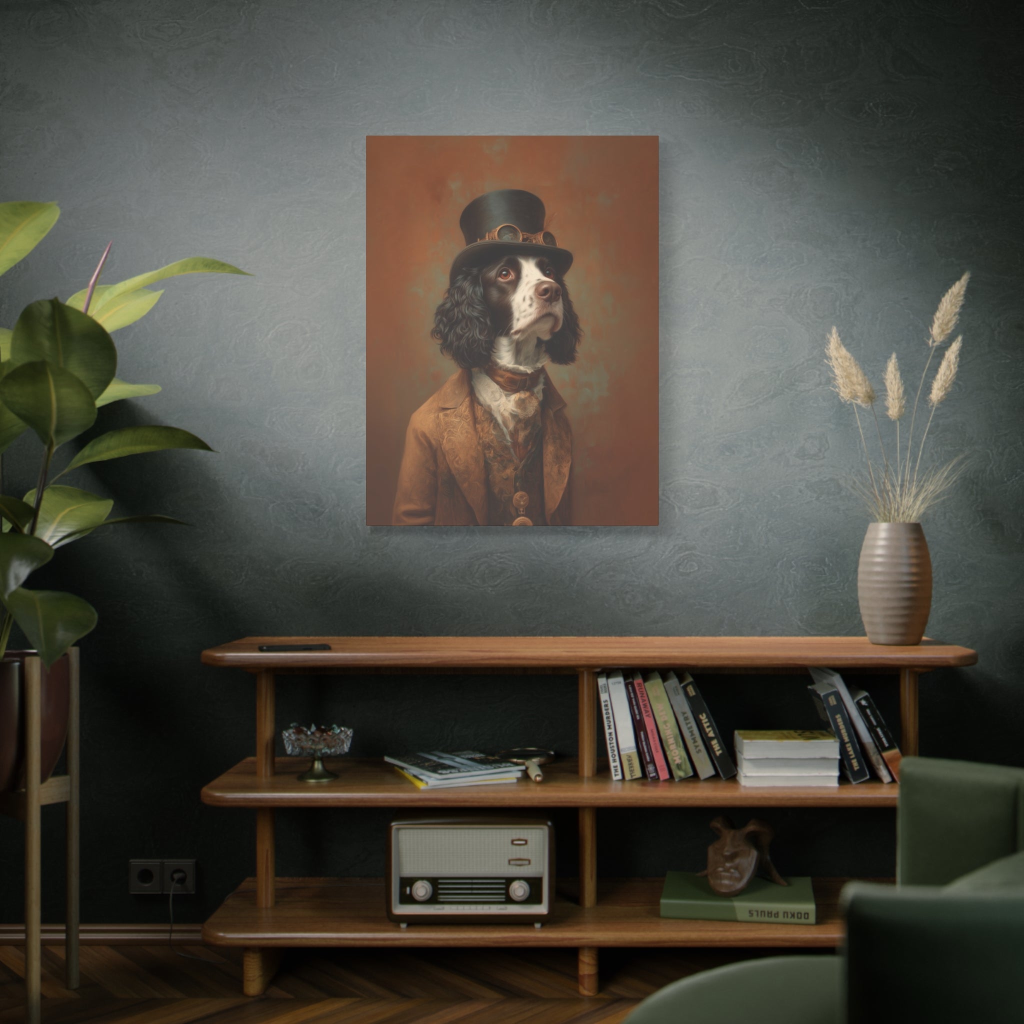 Steampunk English Springer Spaniel Canvas Art