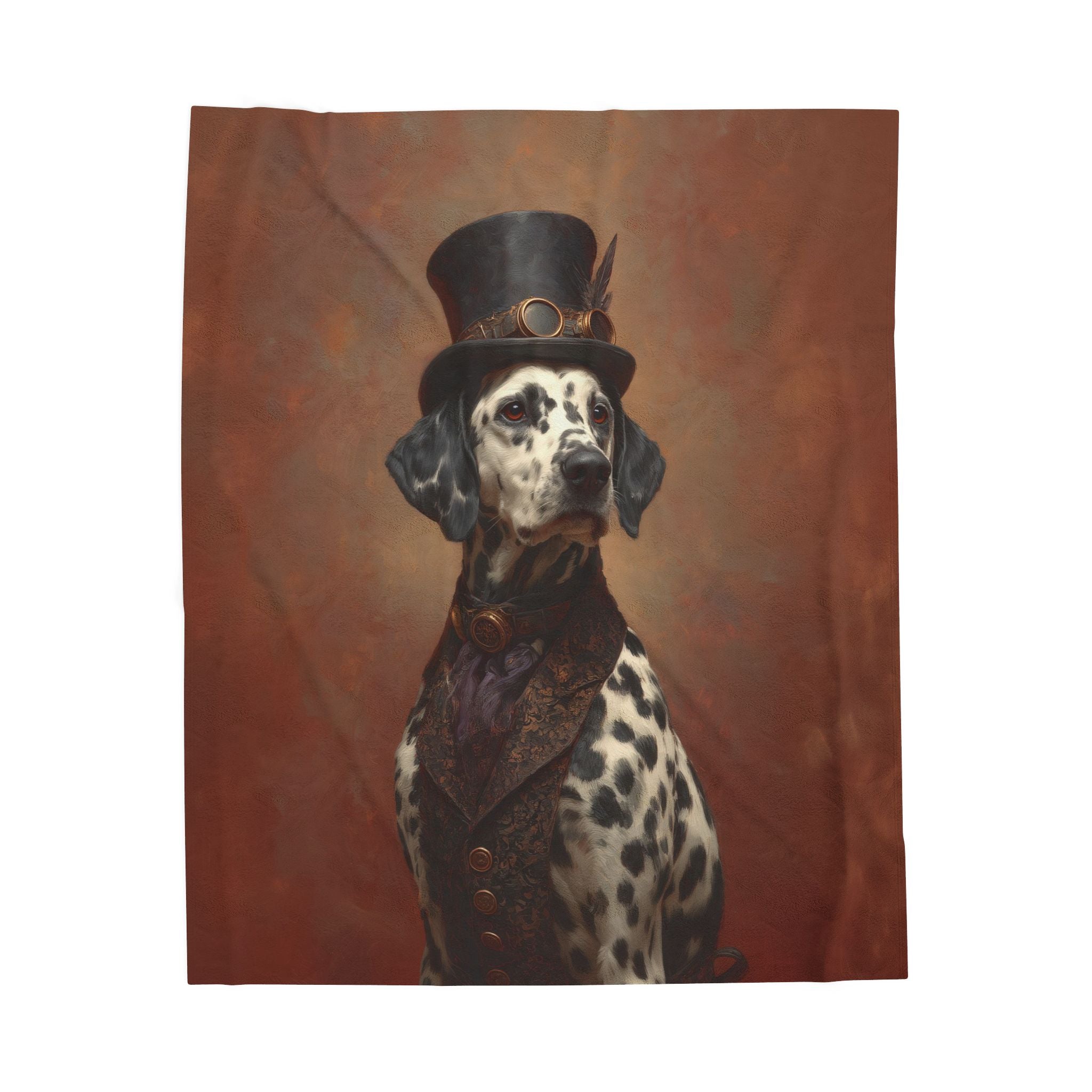 Steampunk Dalmatian Plush Blanket