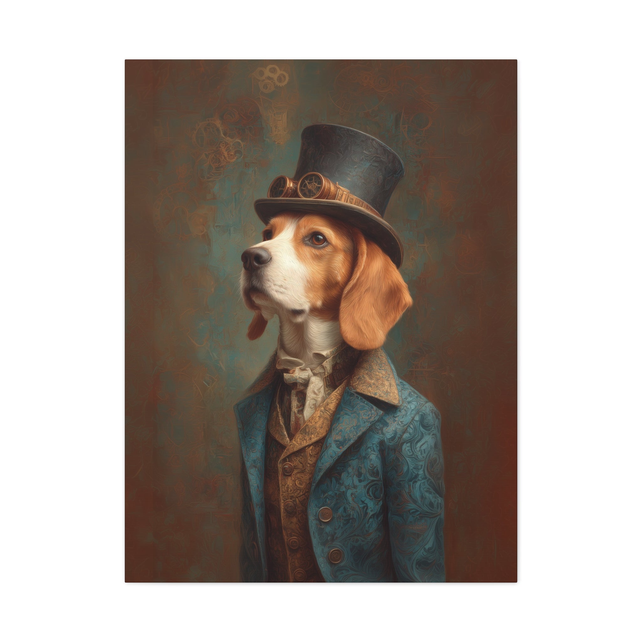 Steampunk Beagle Canvas Art