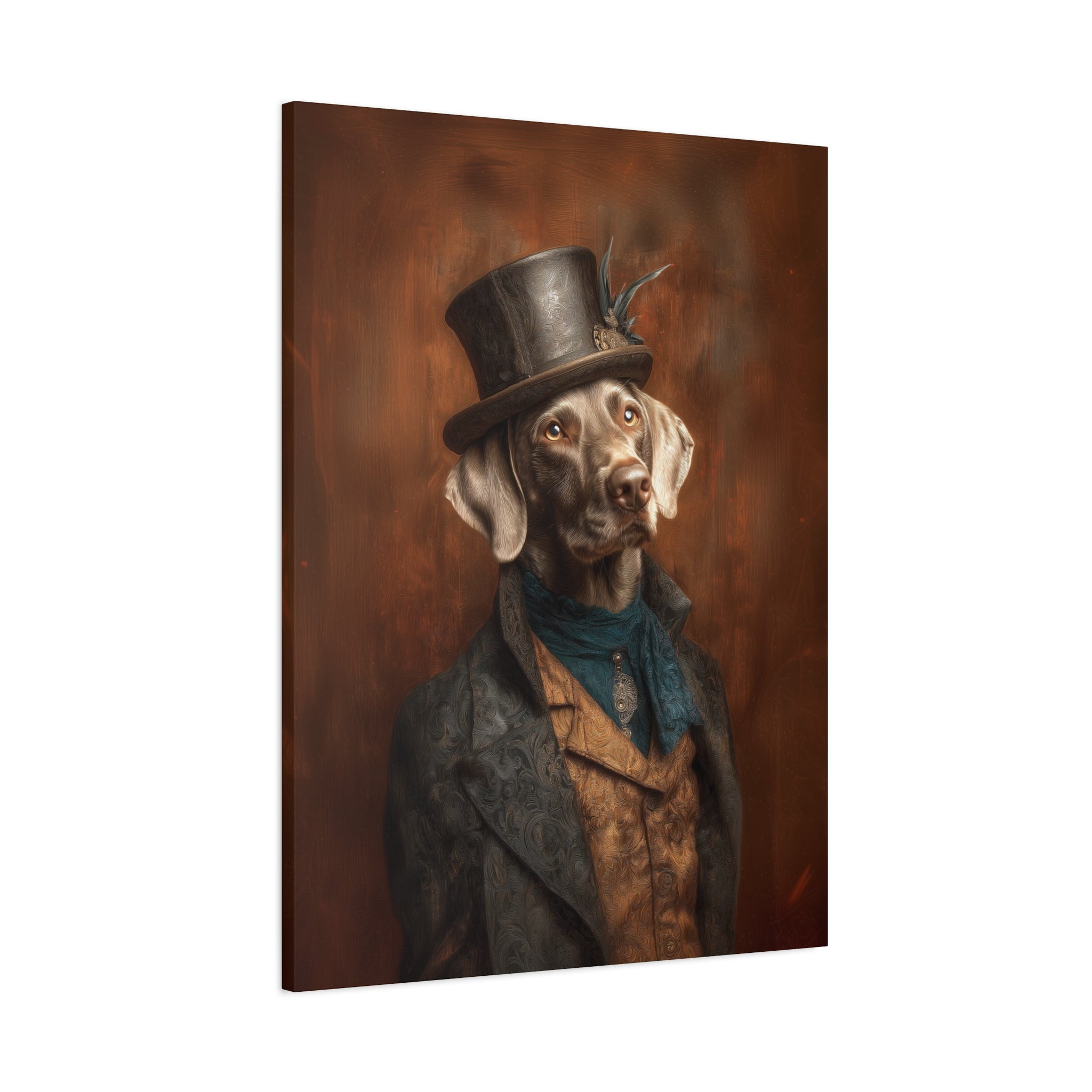 Steampunk Weimaraner Canvas Art