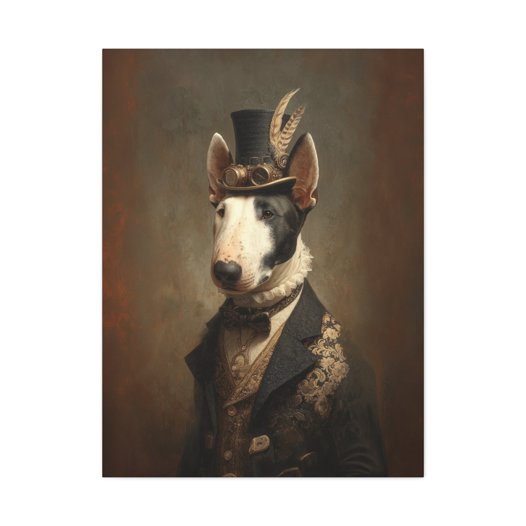 Steampunk Bull Terrier Canvas Art