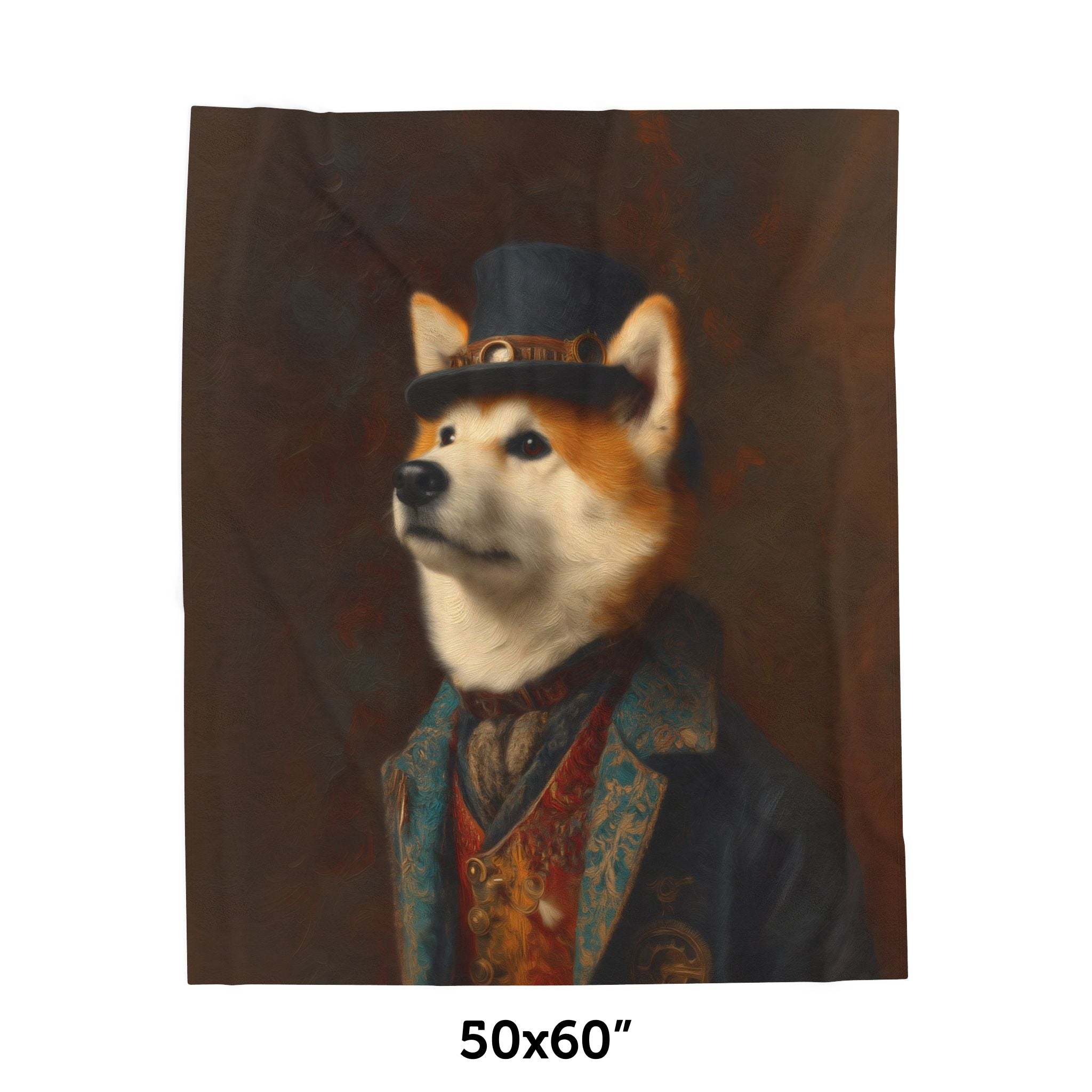 Steampunk Akita Plush Blanket