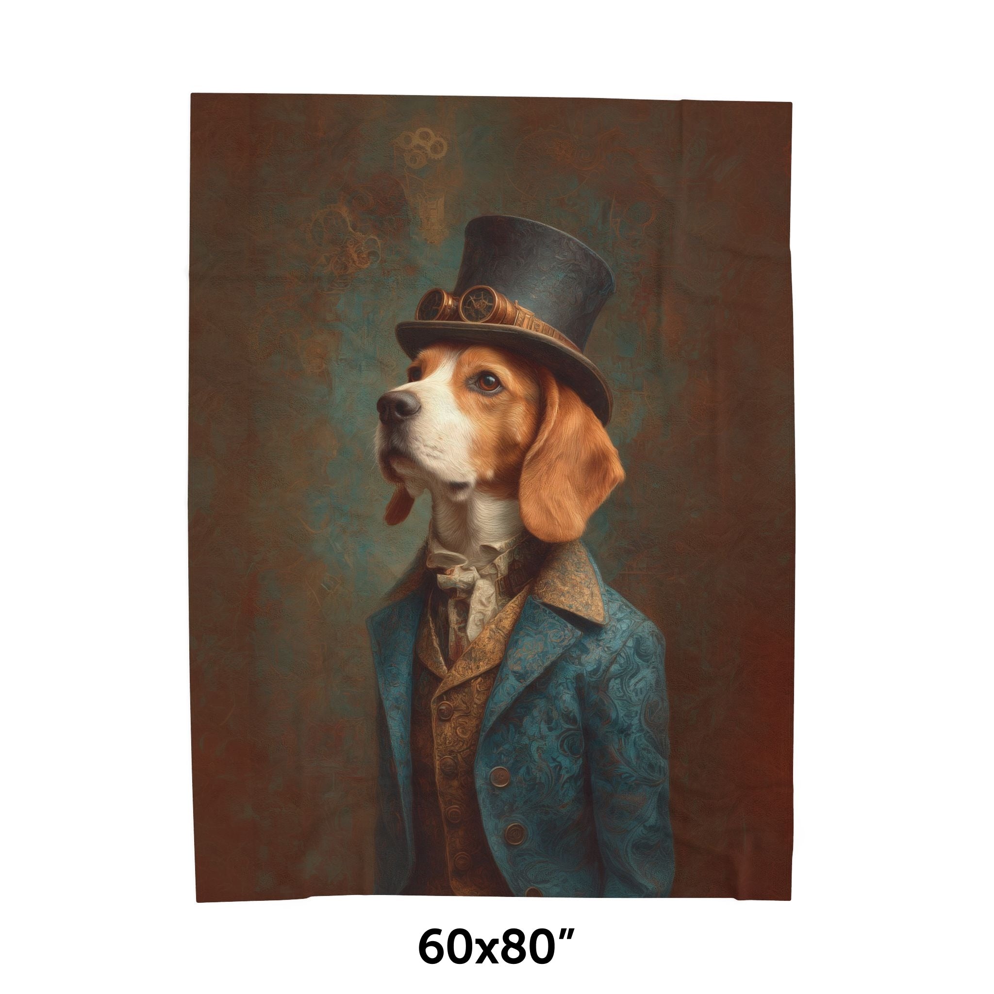 Steampunk Beagle Plush Blanket