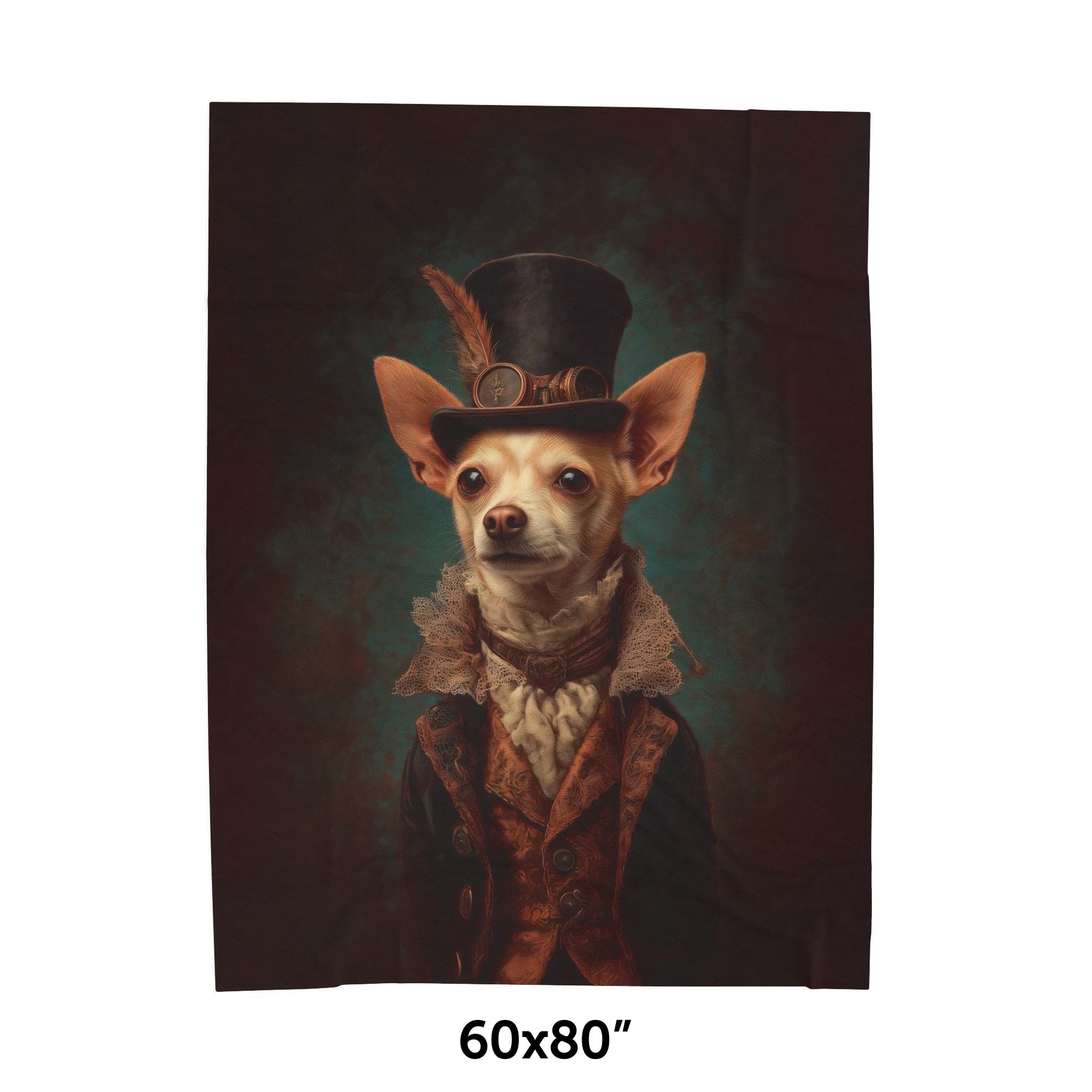 Steampunk Chihuahua Plush Blanket