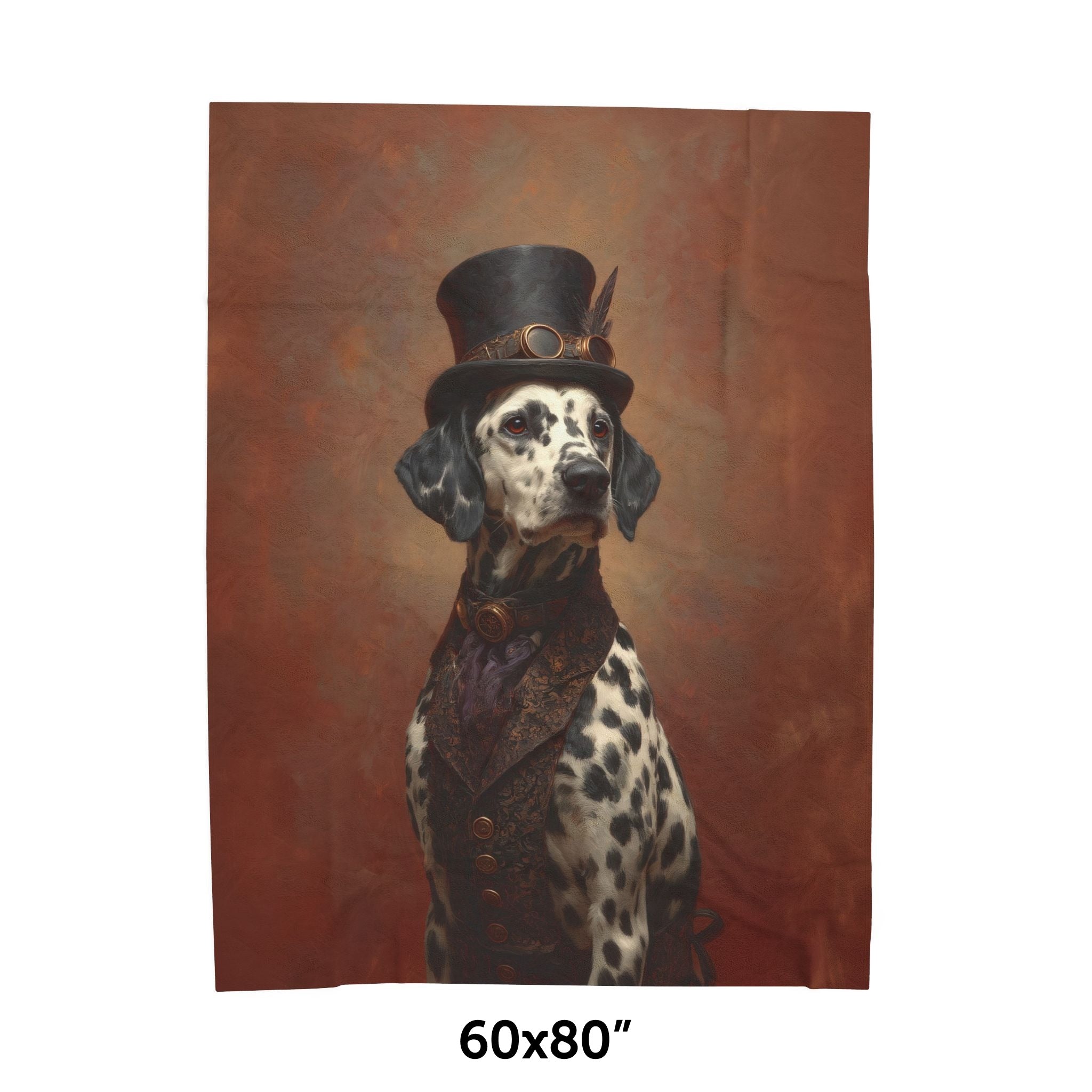 Steampunk Dalmatian Plush Blanket