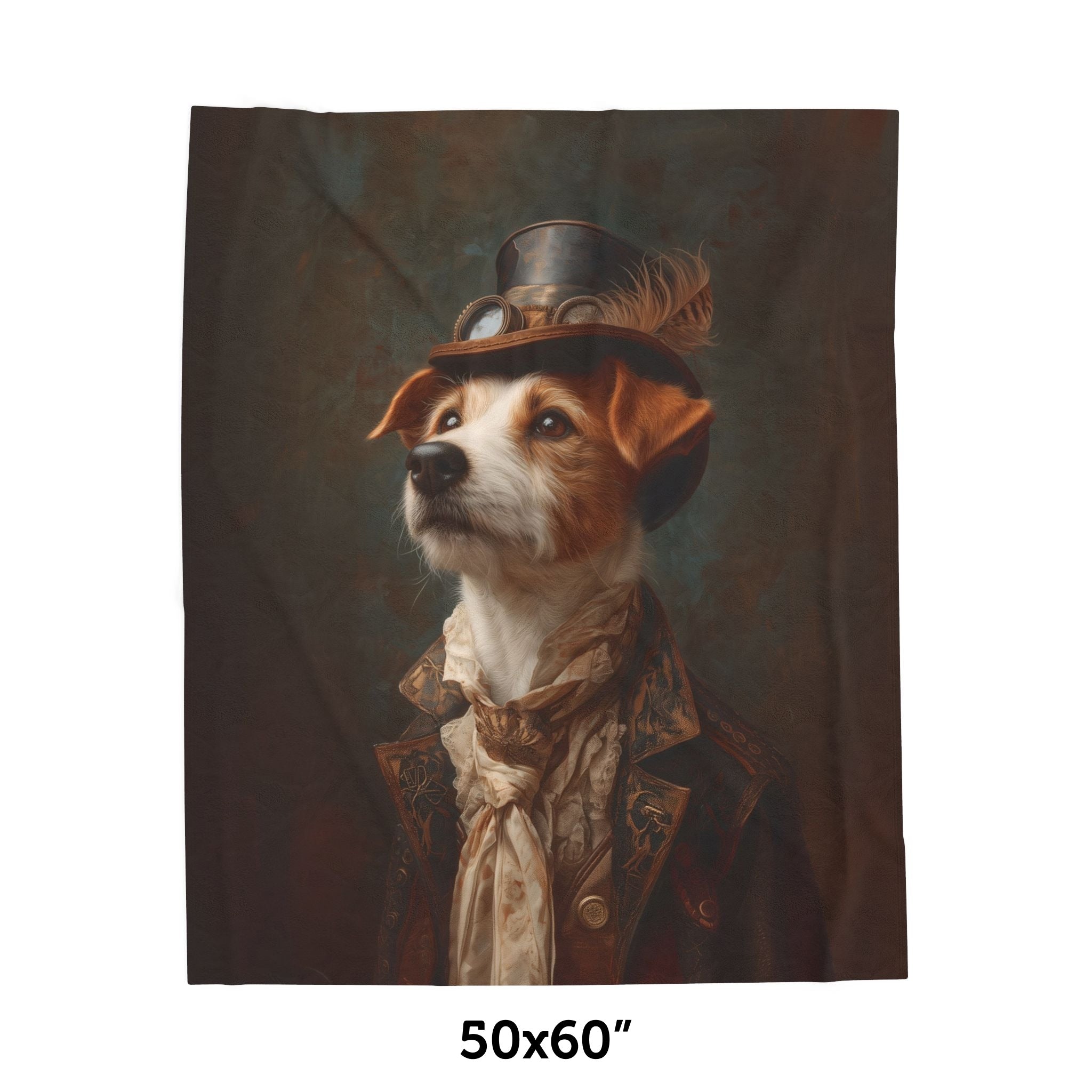 Steampunk Jack Russell Terrier Plush Blanket