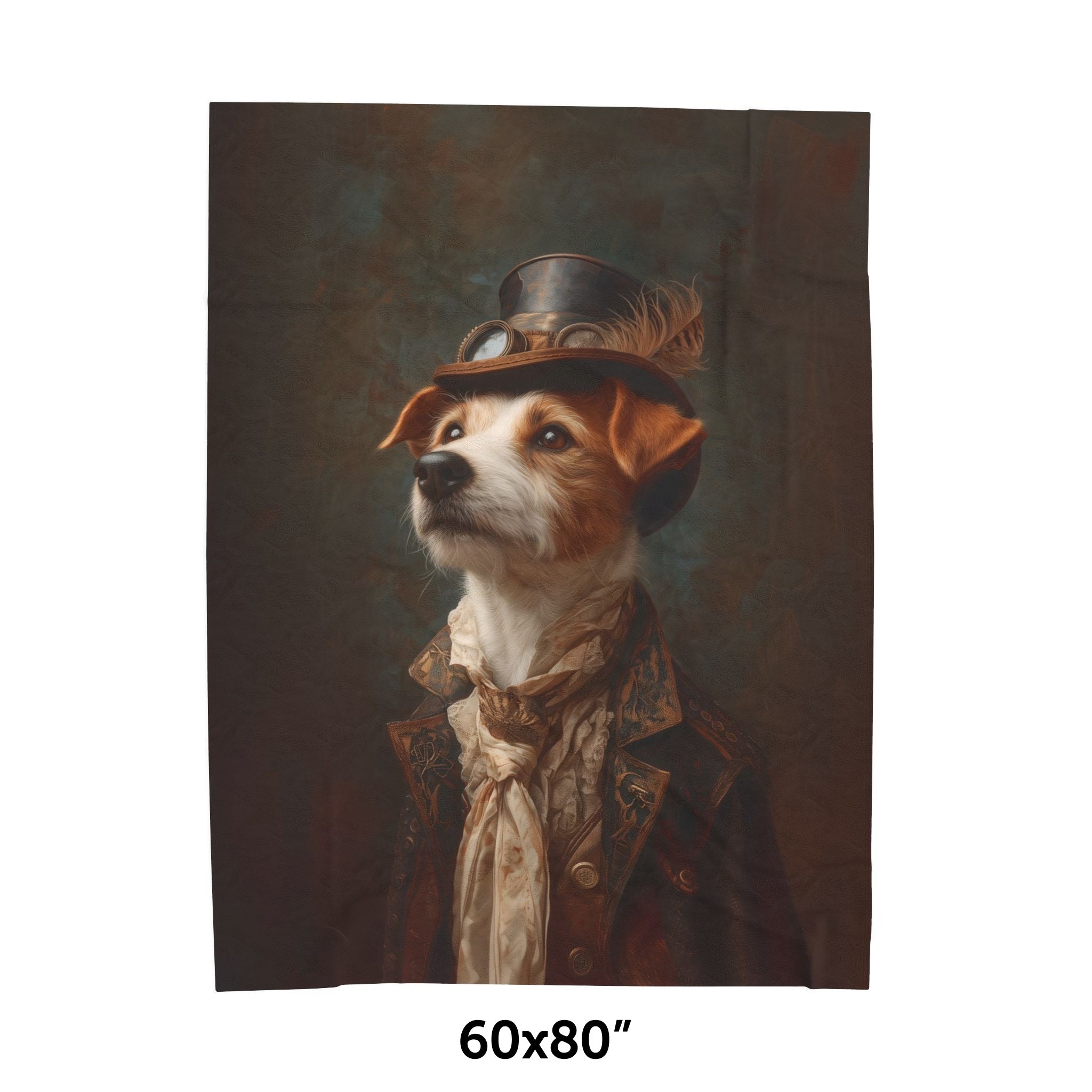 Steampunk Jack Russell Terrier Plush Blanket