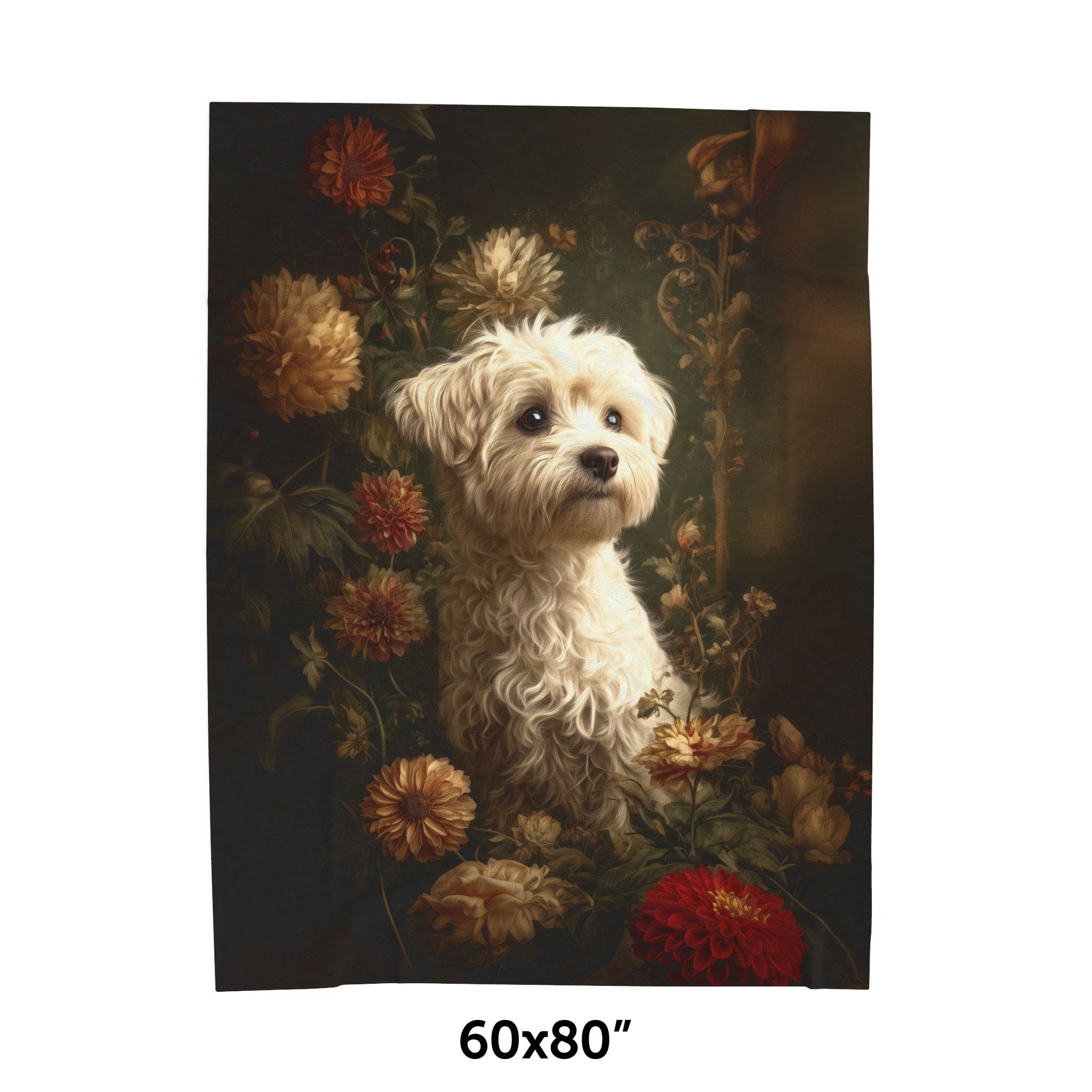 Botanical Maltese Plush Blanket