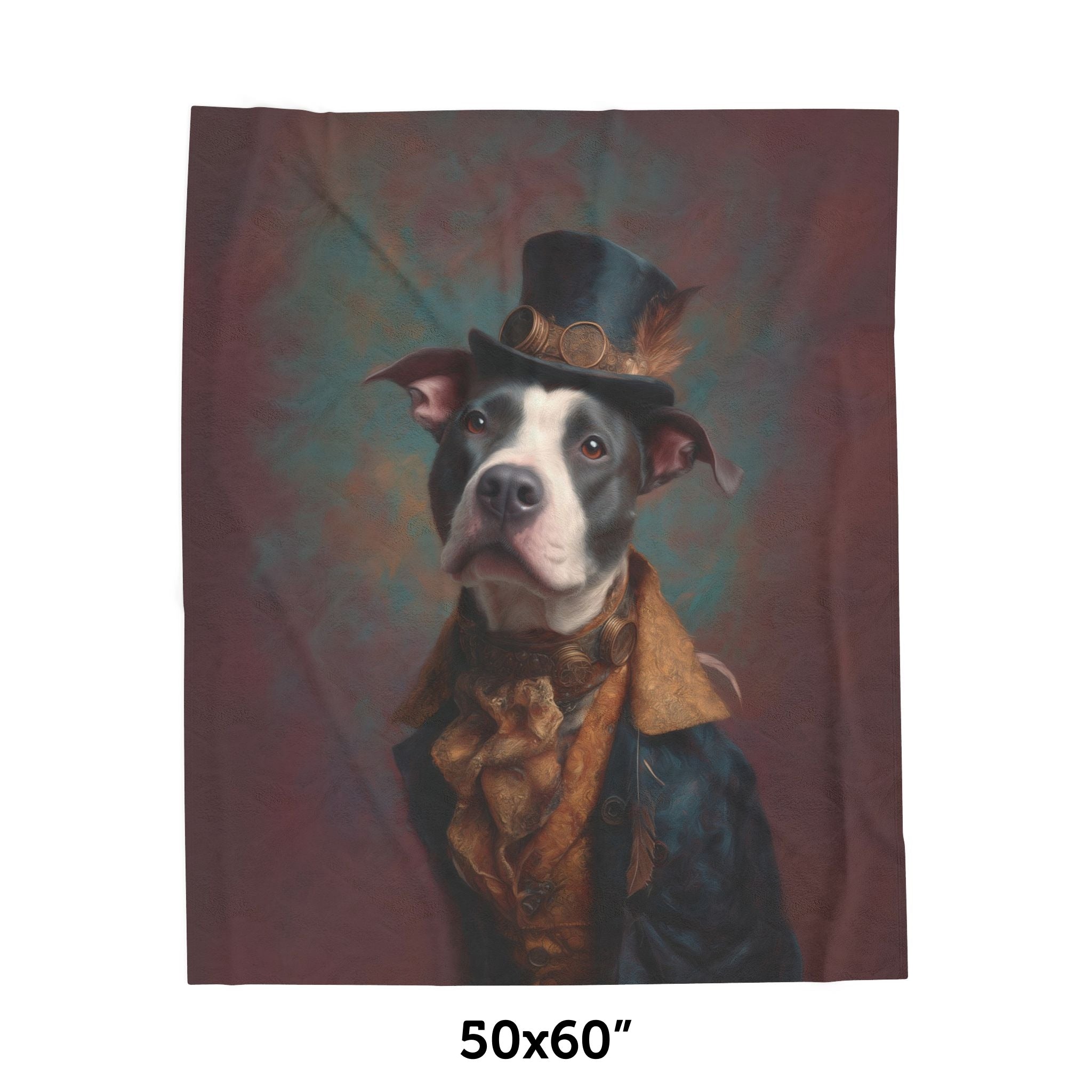 Steampunk Pit Bull Plush Blanket