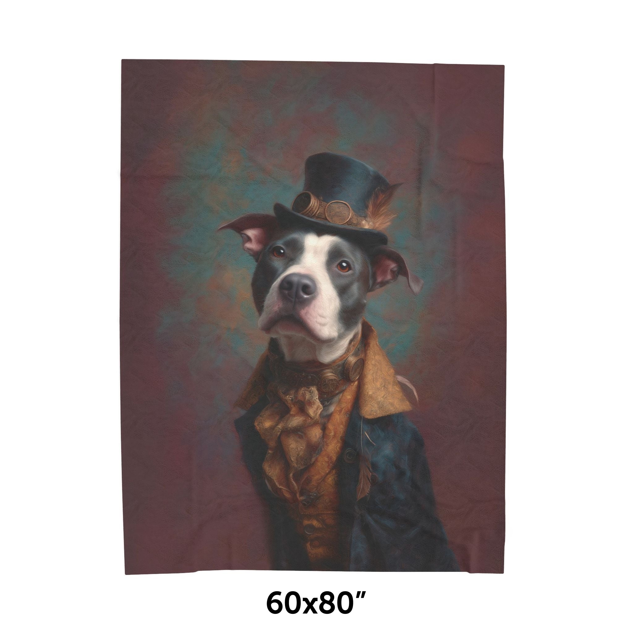 Steampunk Pit Bull Plush Blanket