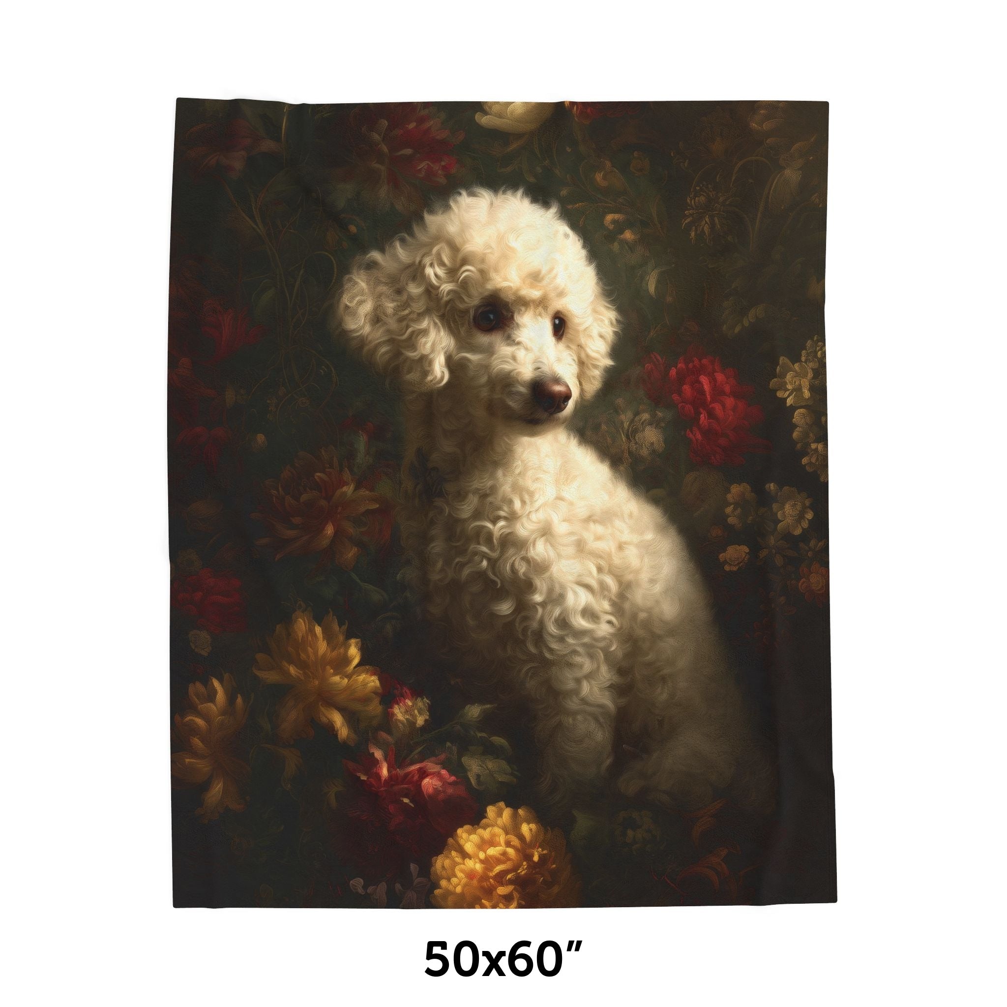 Botanical Poodle Plush Blanket