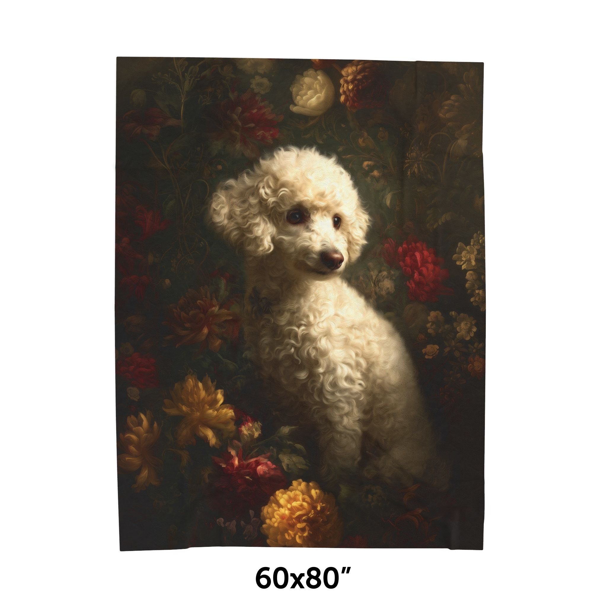 Botanical Poodle Plush Blanket