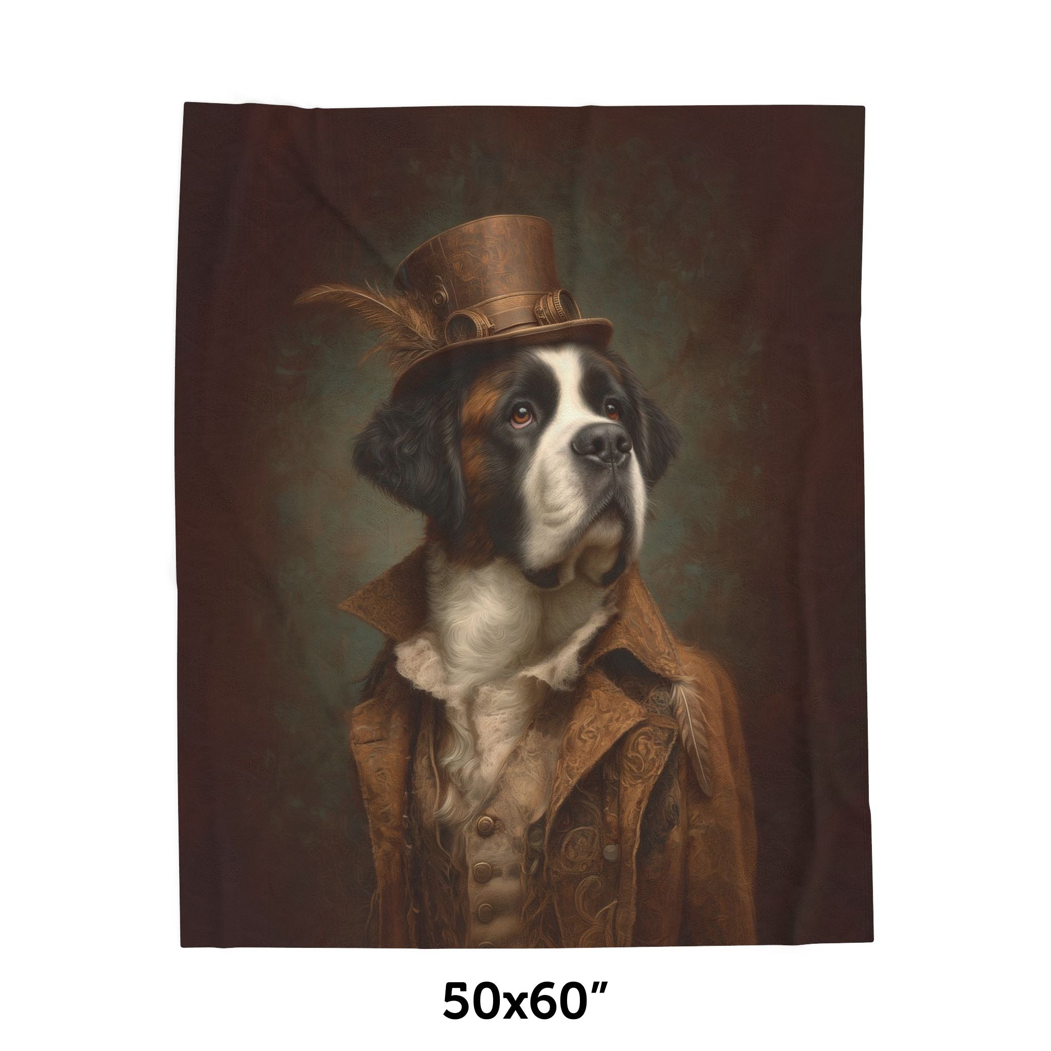 Steampunk Saint Bernard Plush Blanket