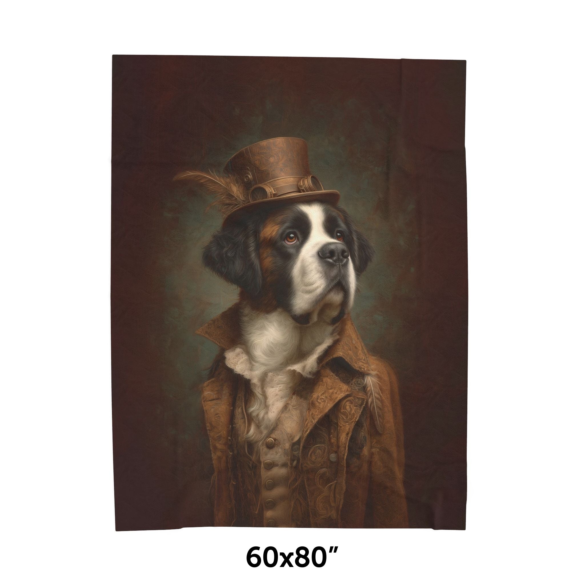 Steampunk Saint Bernard Plush Blanket