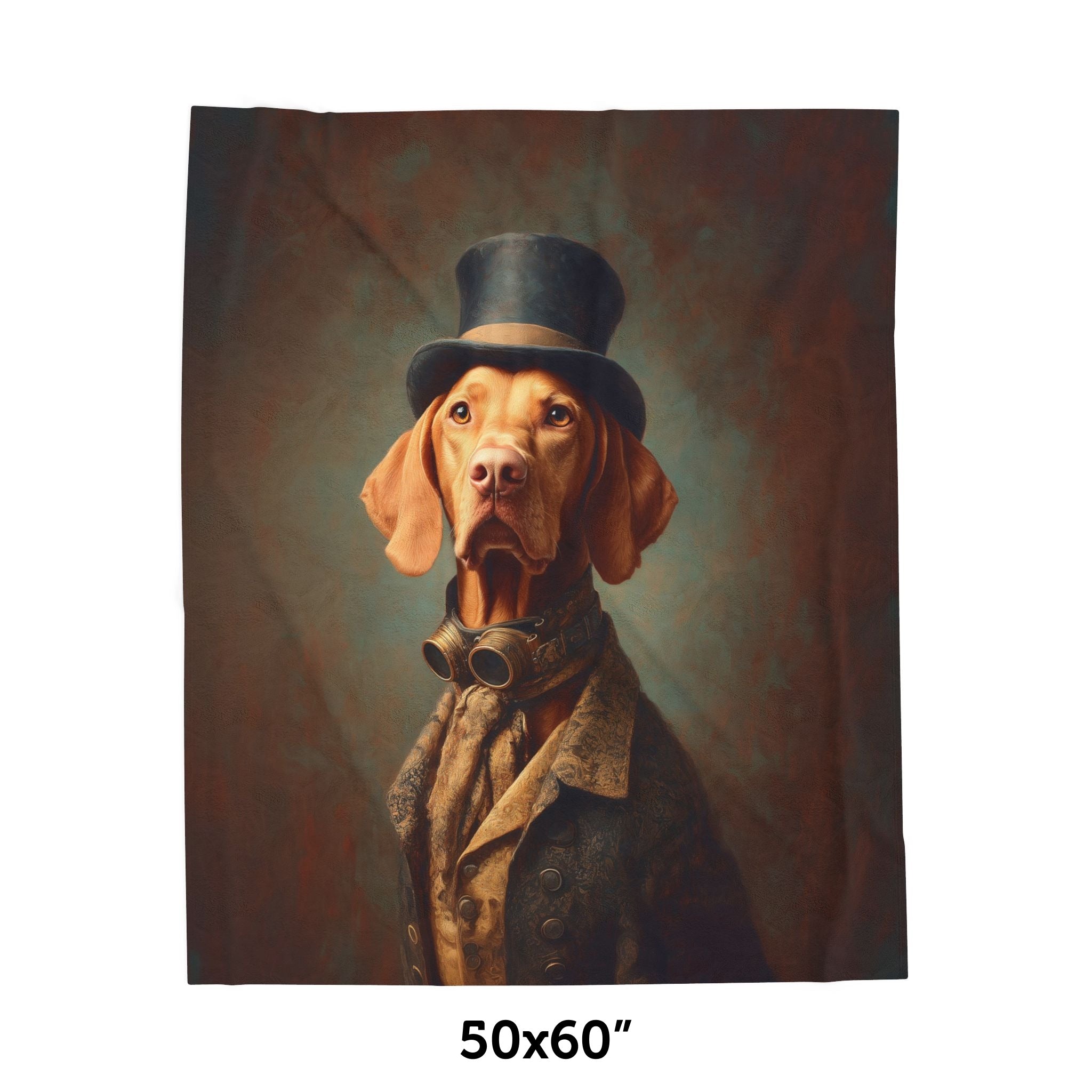 Steampunk Vizsla Plush Blanket