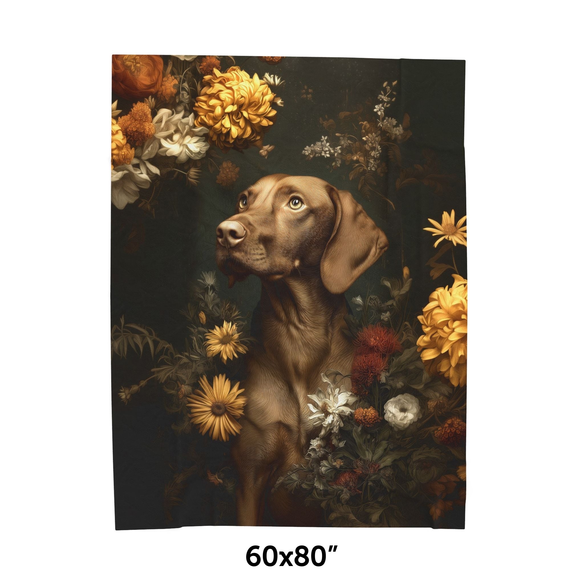 Botanical Vizsla Plush Blanket