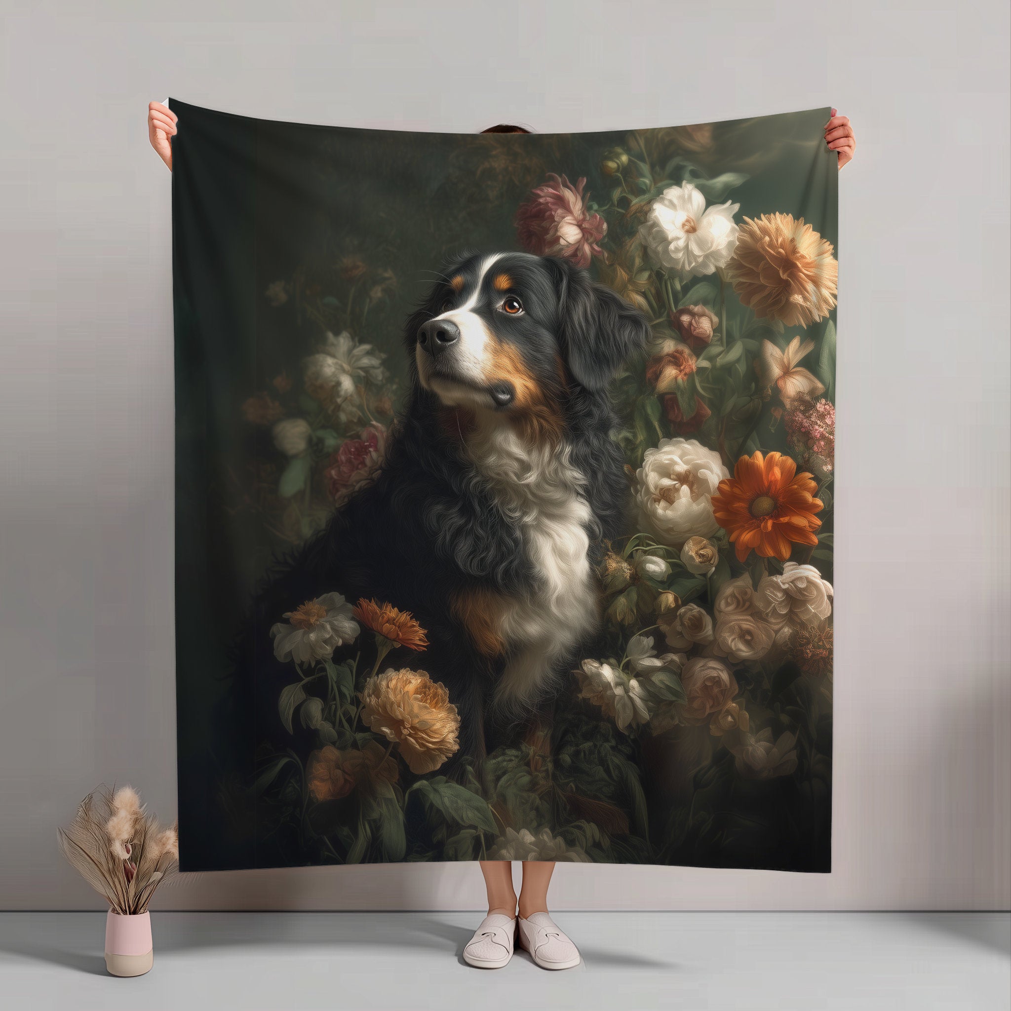 Botanical Bernese Plush Blanket