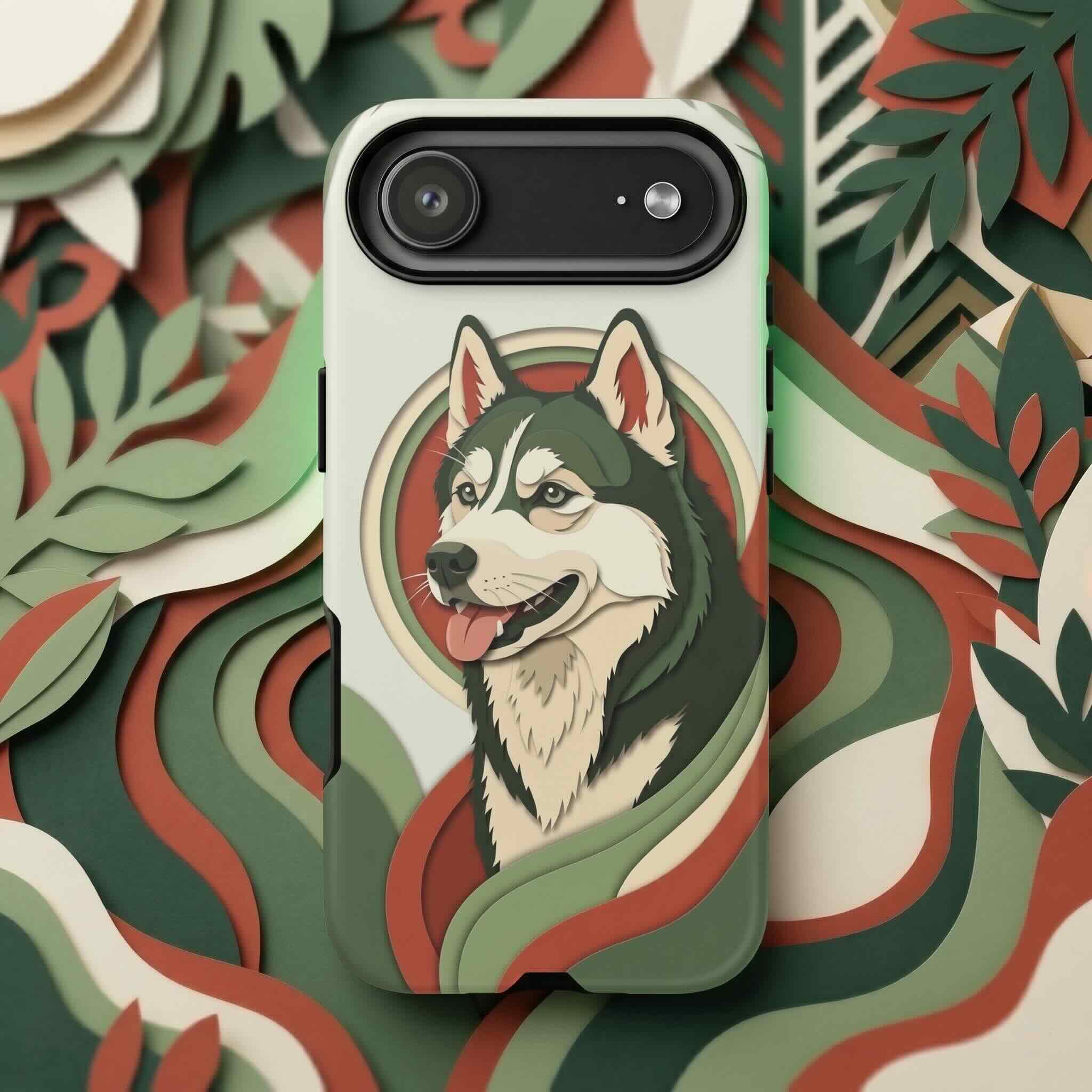 Paper-Cut Collage Custom Dog Phone Case