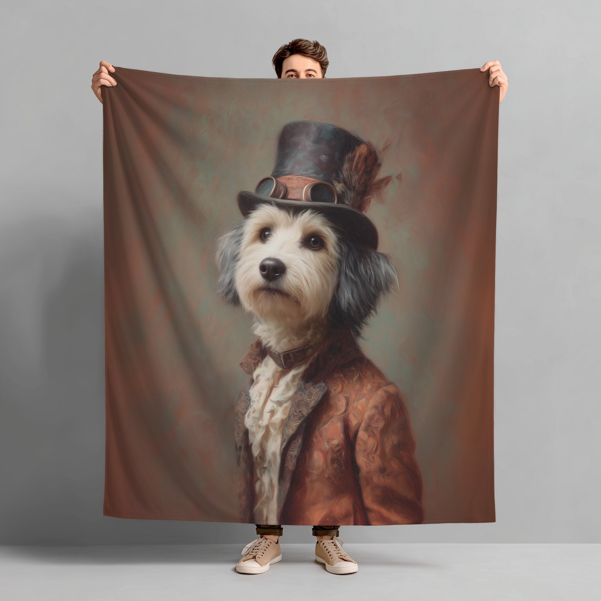 Steampunk Havanese Plush Blanket