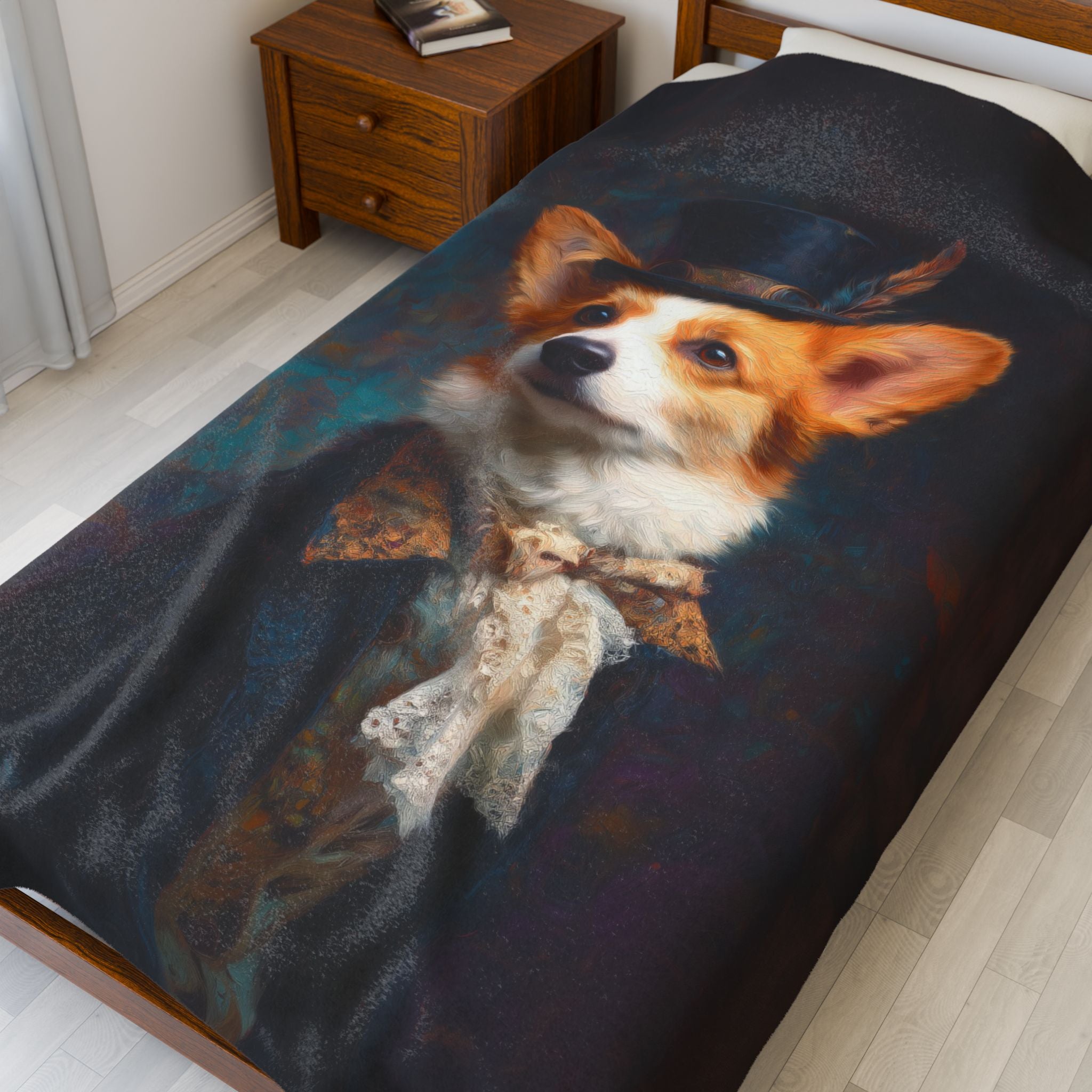 Steampunk Corgi Plush Blanket