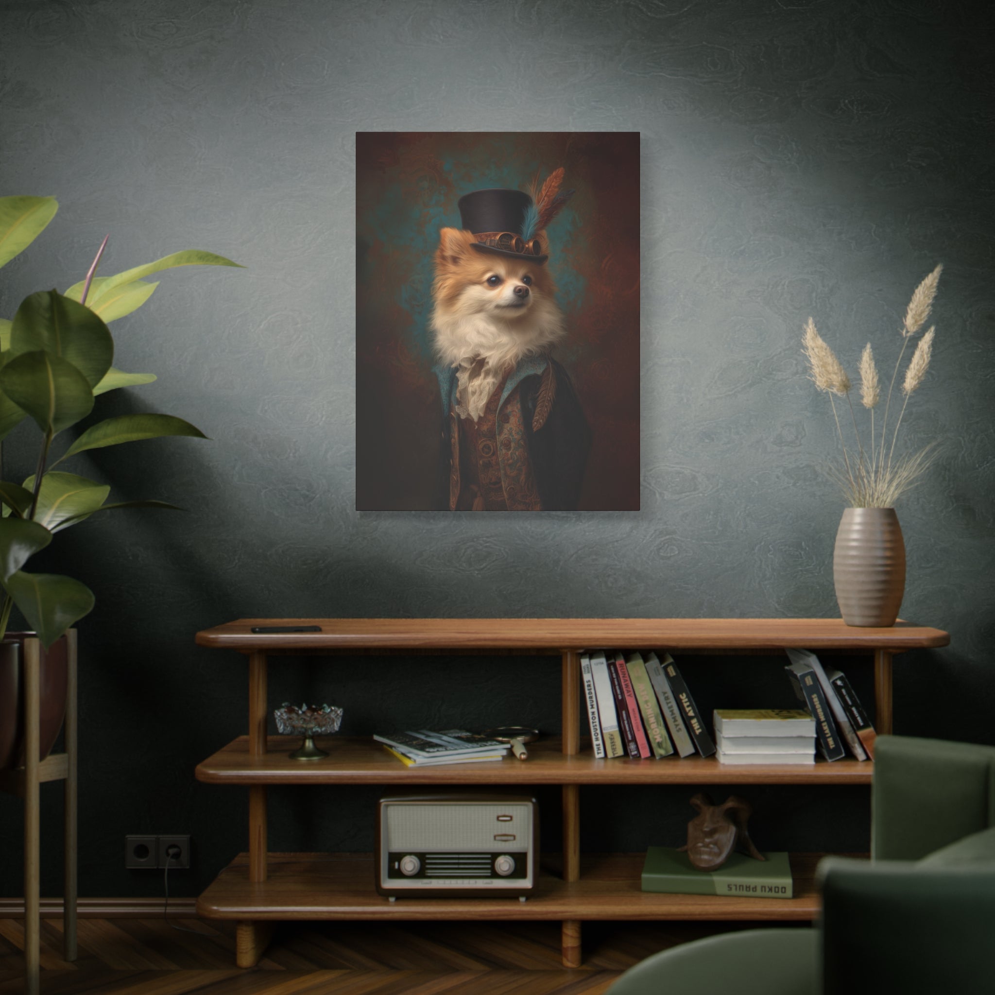 Steampunk Pomeranian Canvas Art