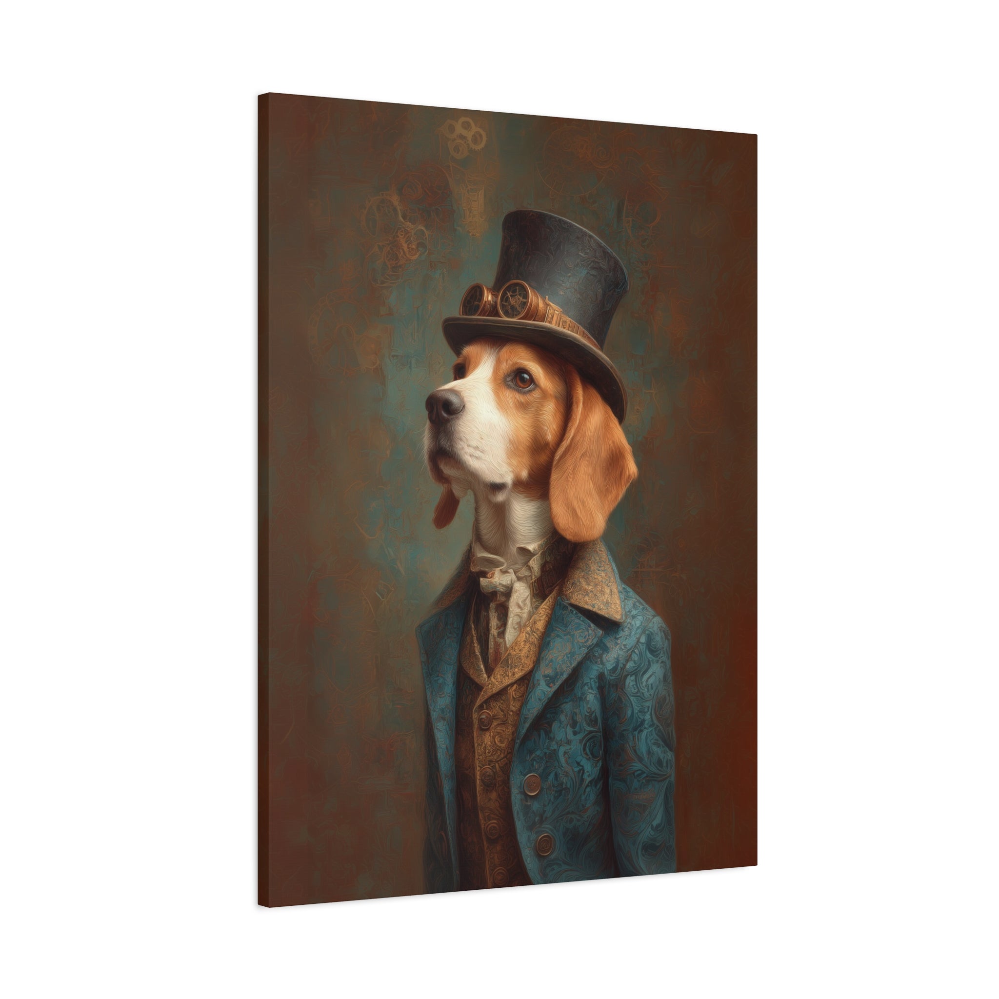 Steampunk Beagle Canvas Art