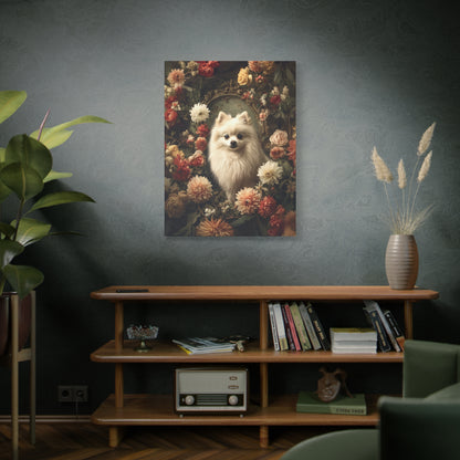 Botanical Pomeranian Canvas Art