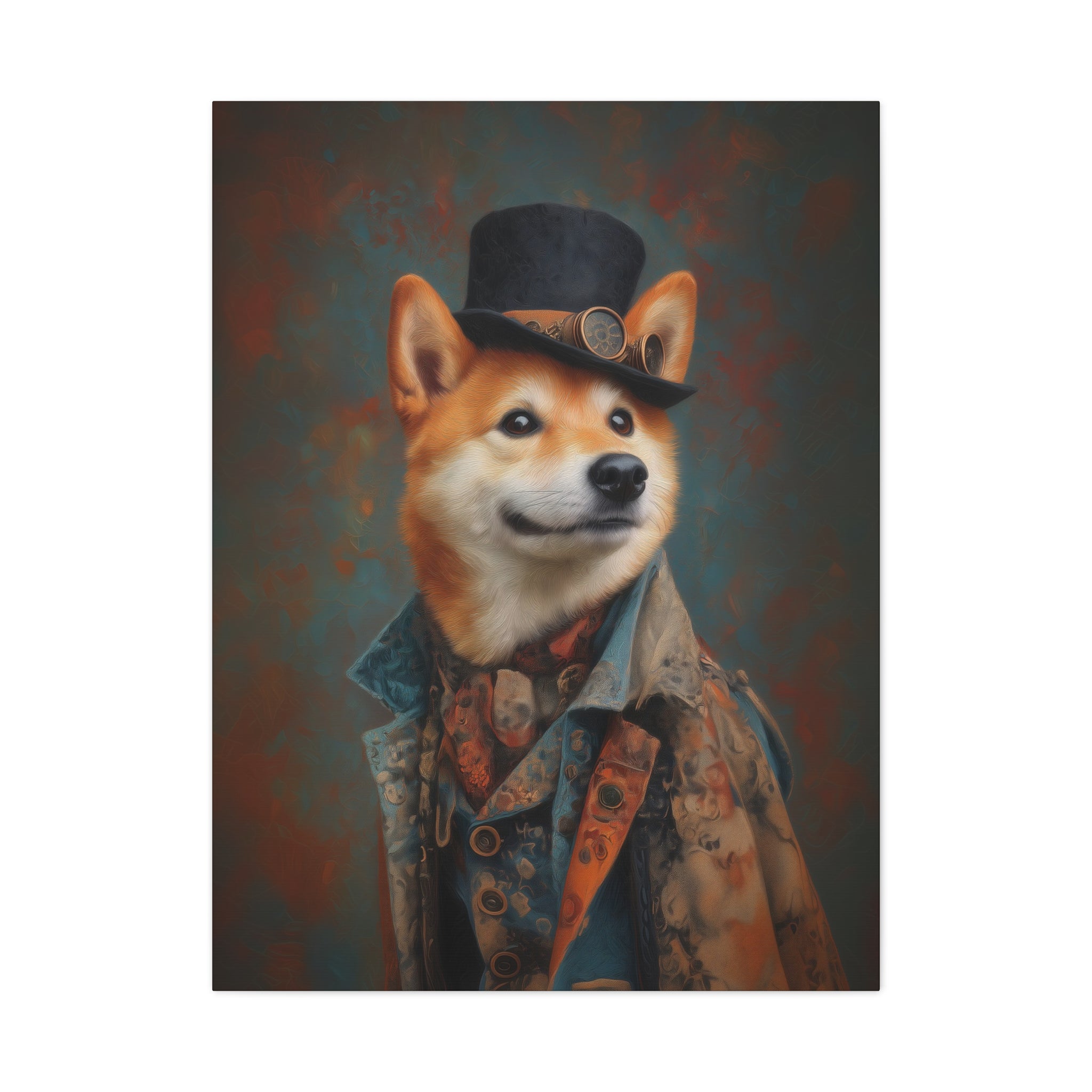 Steampunk Shiba Inu Canvas Art
