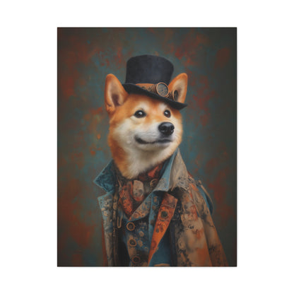 Steampunk Shiba Inu Canvas Art