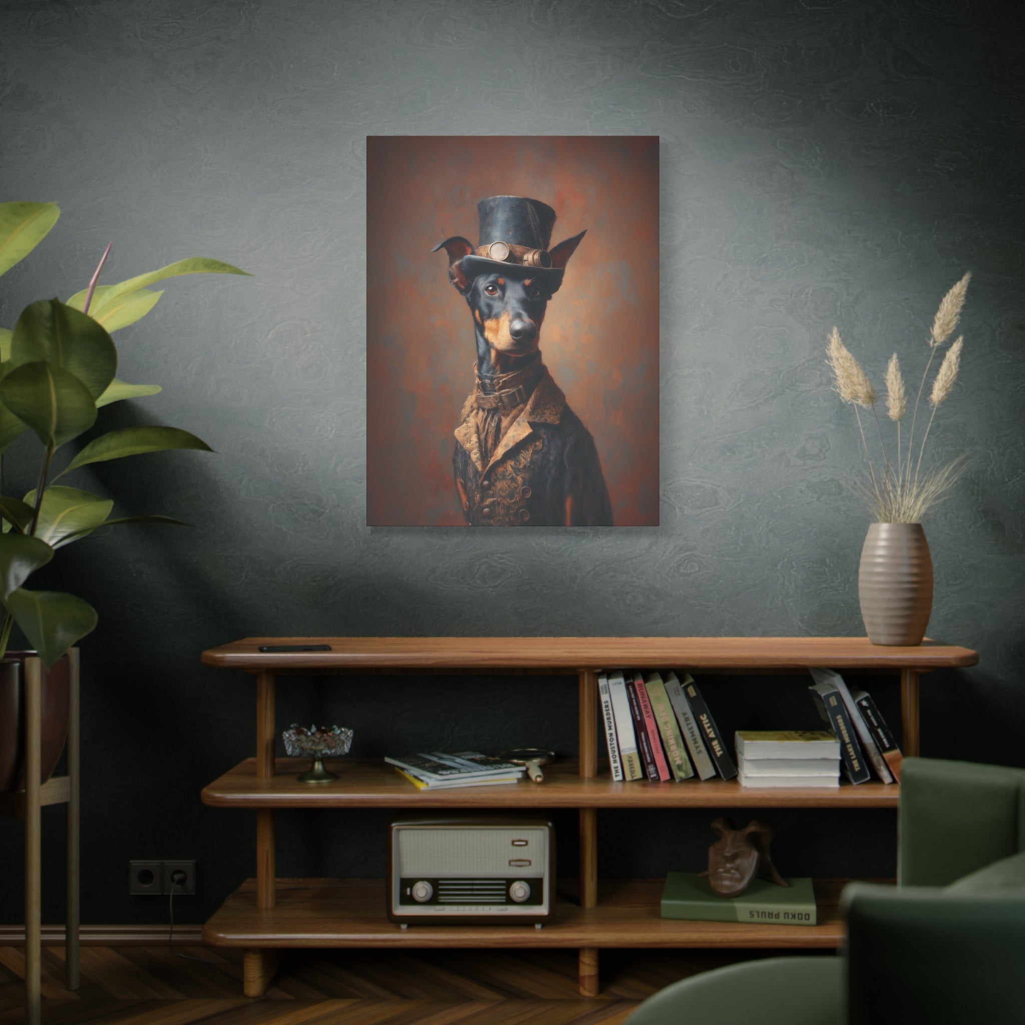 Steampunk Doberman Pinscher Canvas Art