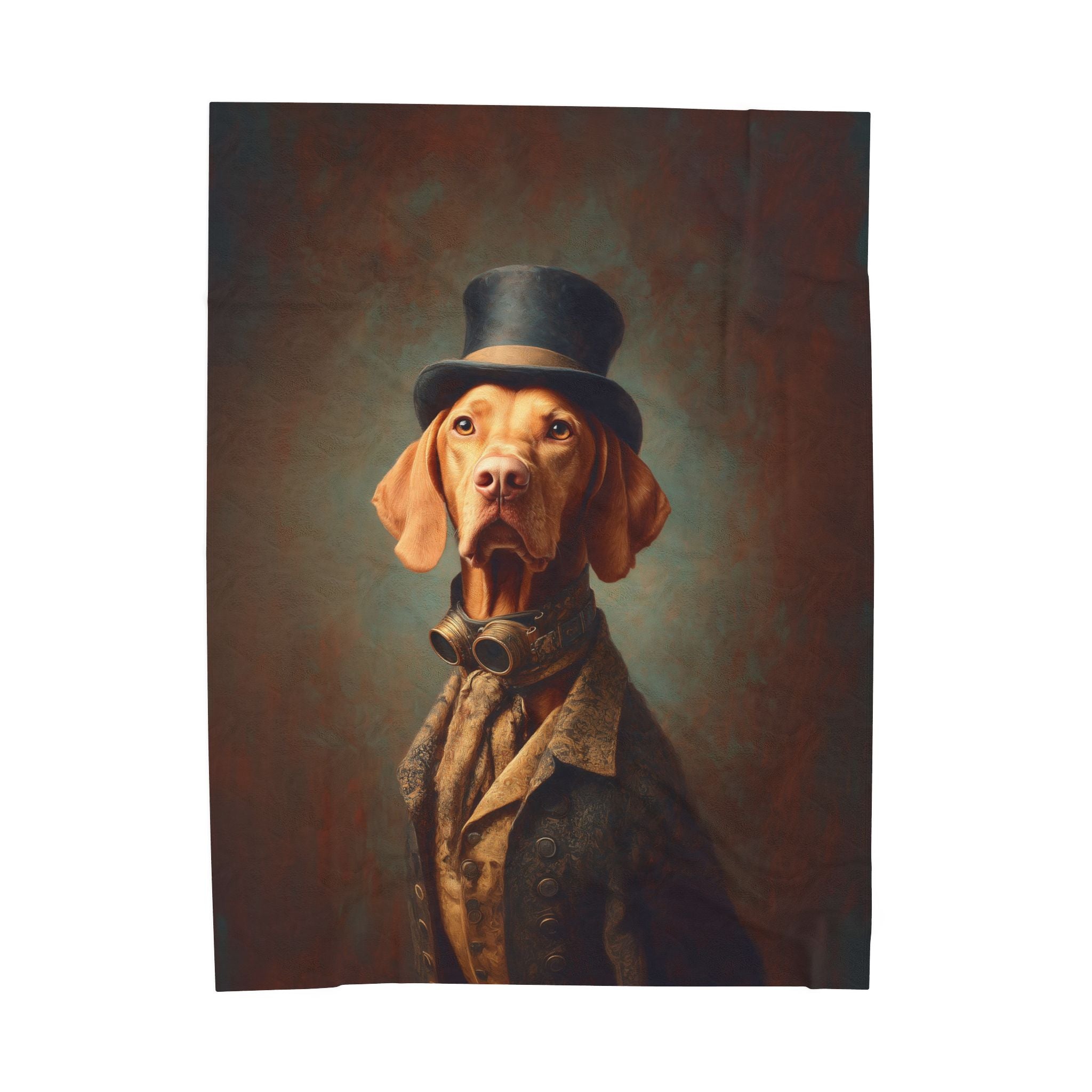 Steampunk Vizsla Plush Blanket