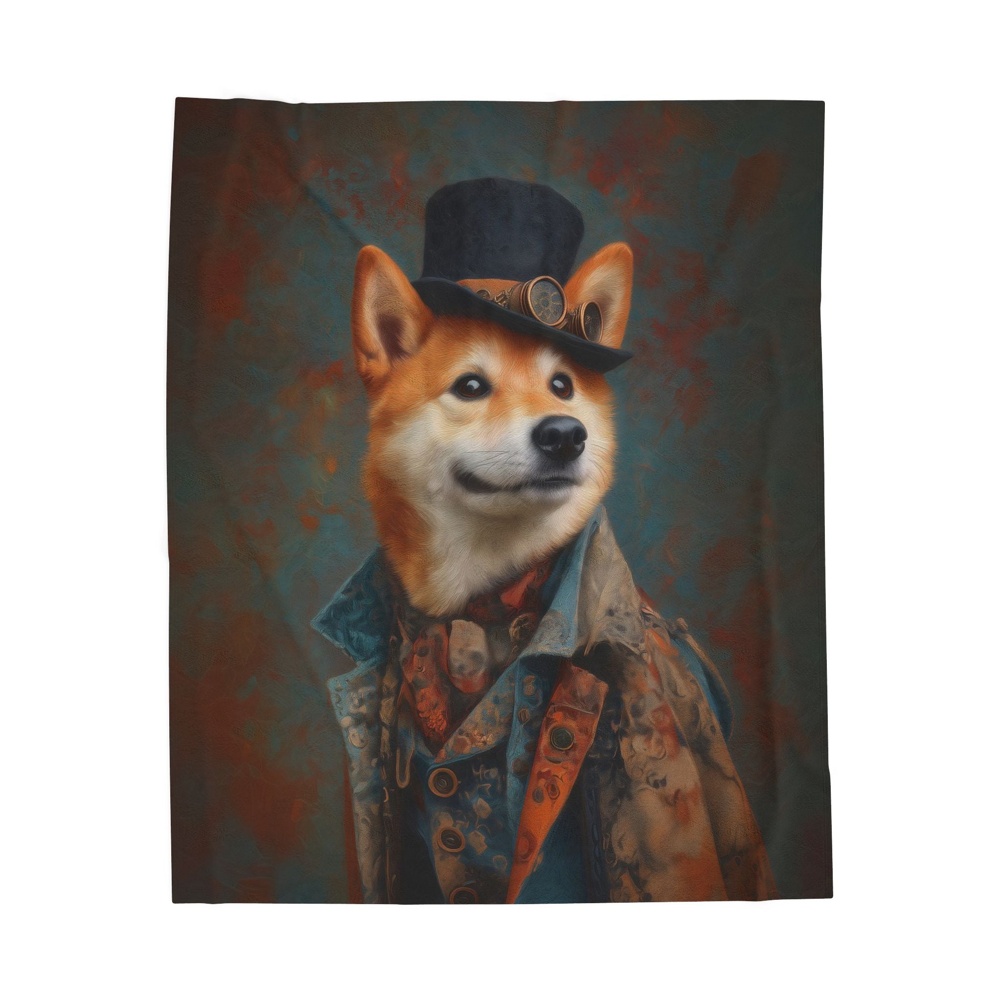 Steampunk Shiba Inu Plush Blanket
