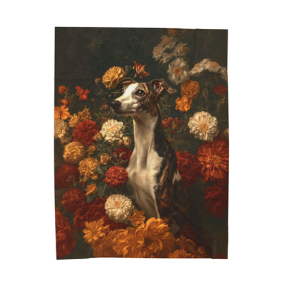 Botanical Whippet Plush Blanket