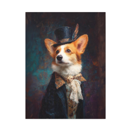Steampunk Corgi Canvas Art