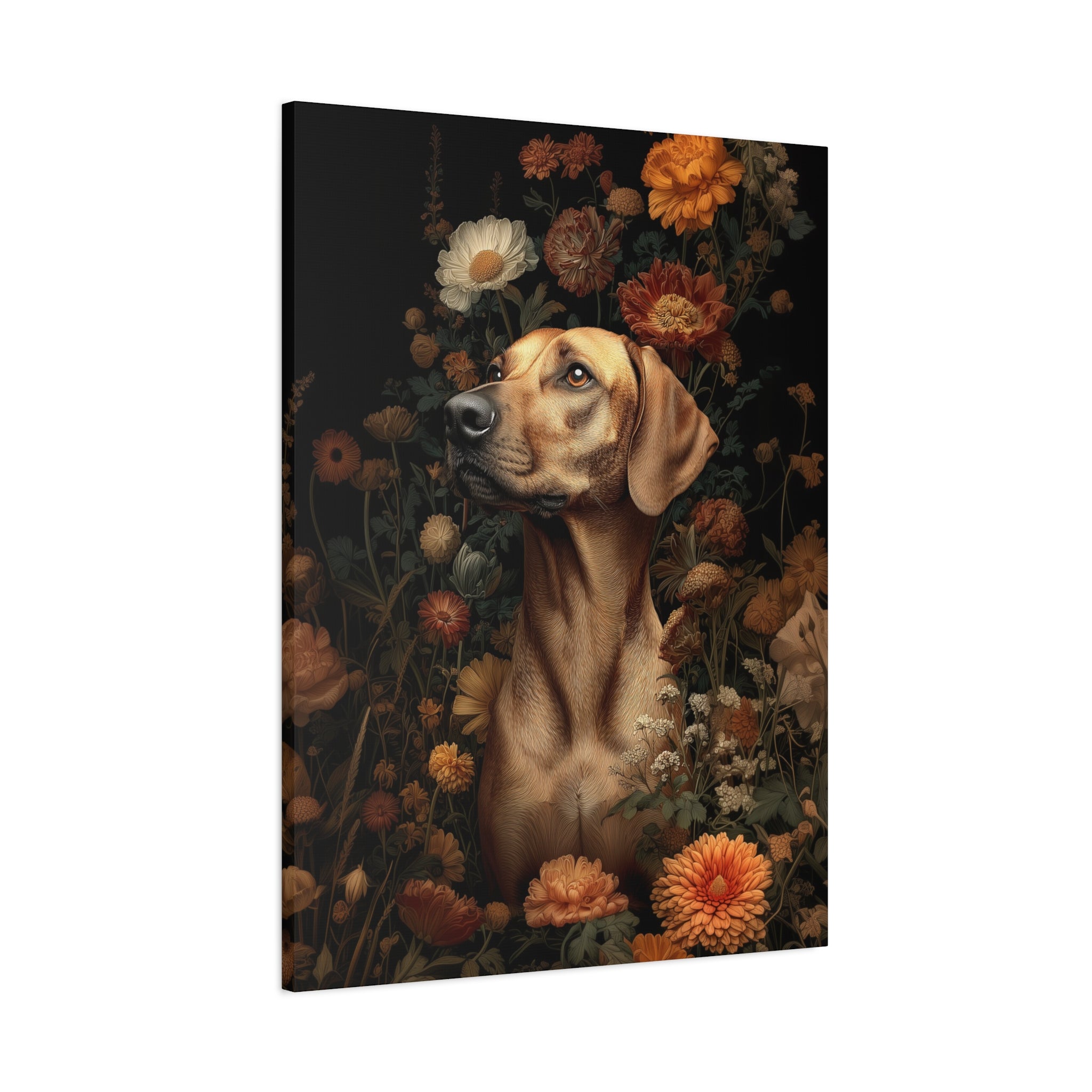 Botanical Rhodesian Ridgeback Canvas Art