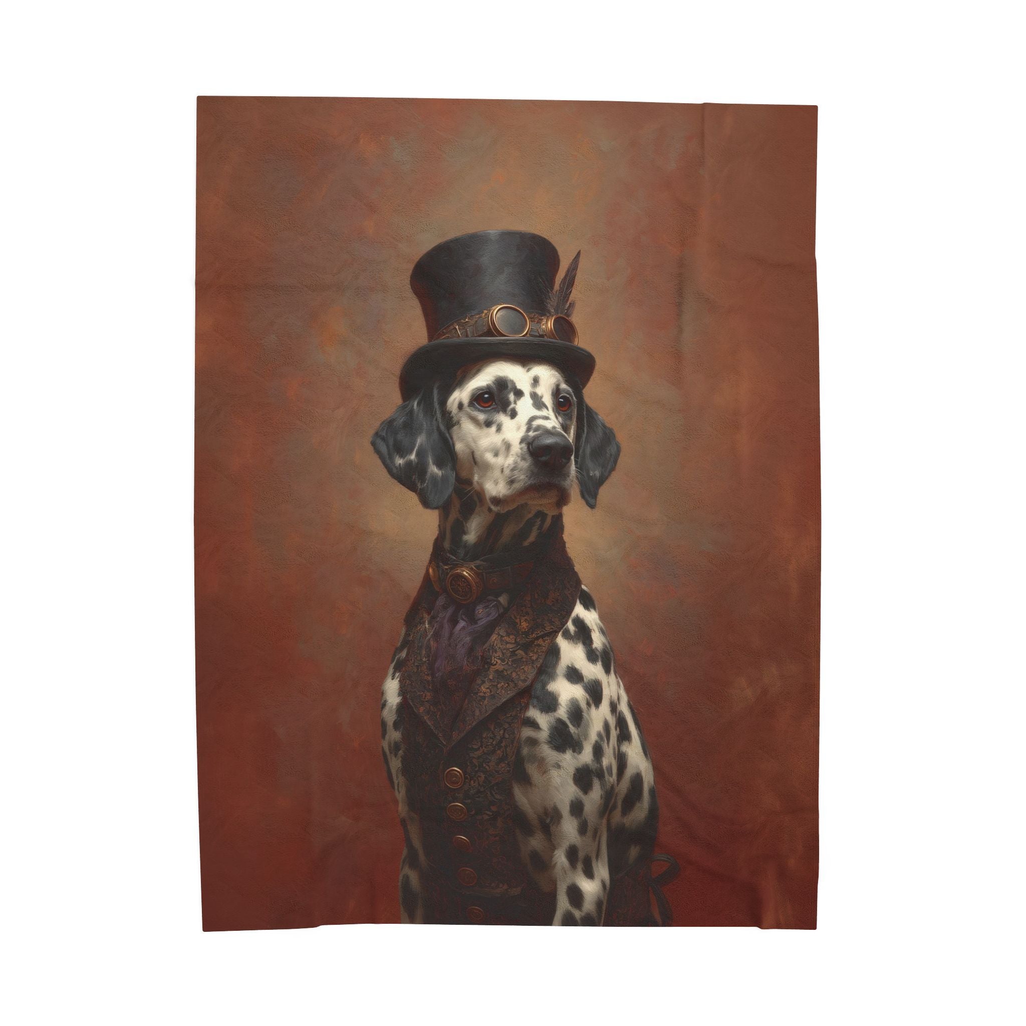 Steampunk Dalmatian Plush Blanket