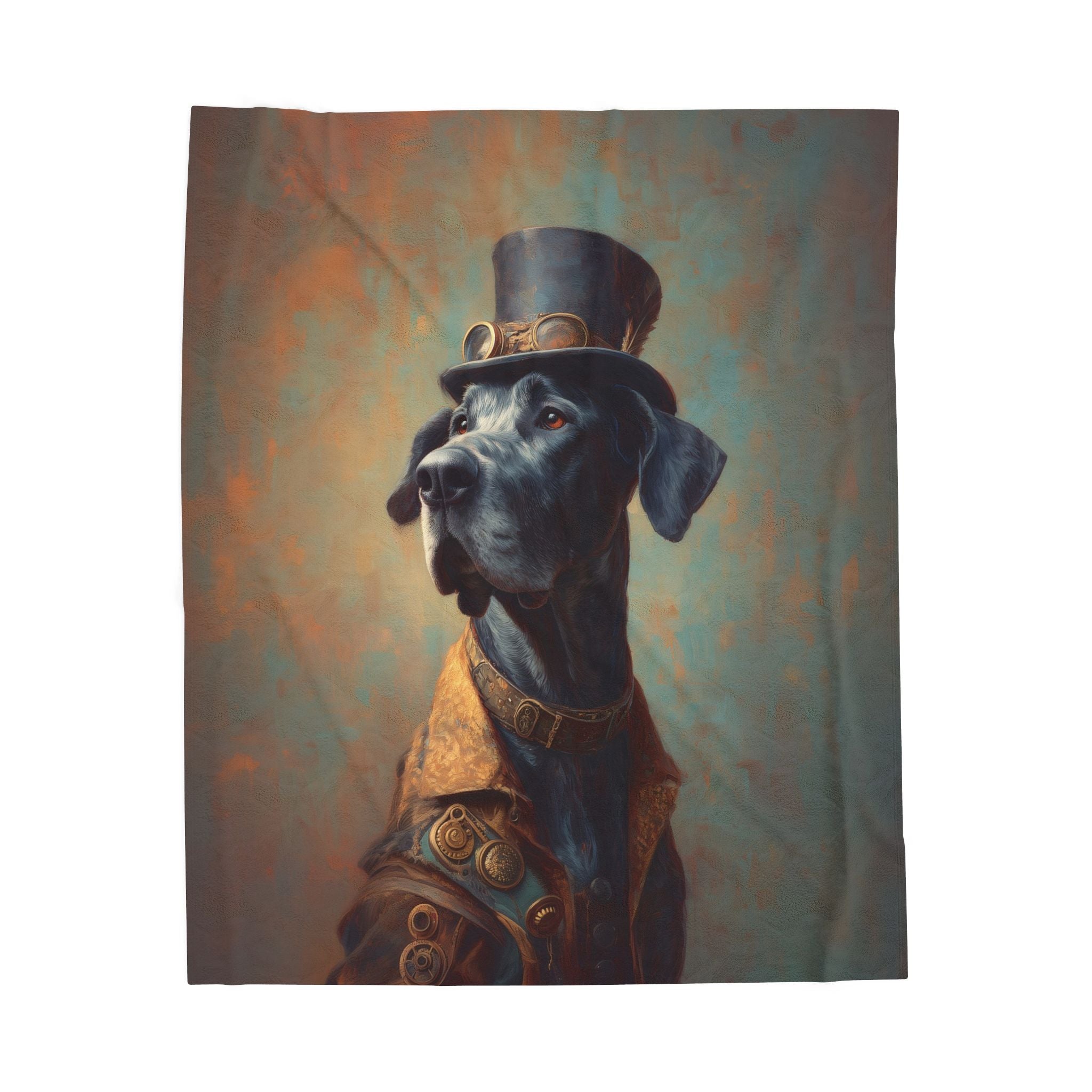 Steampunk Great Dane Plush Blanket